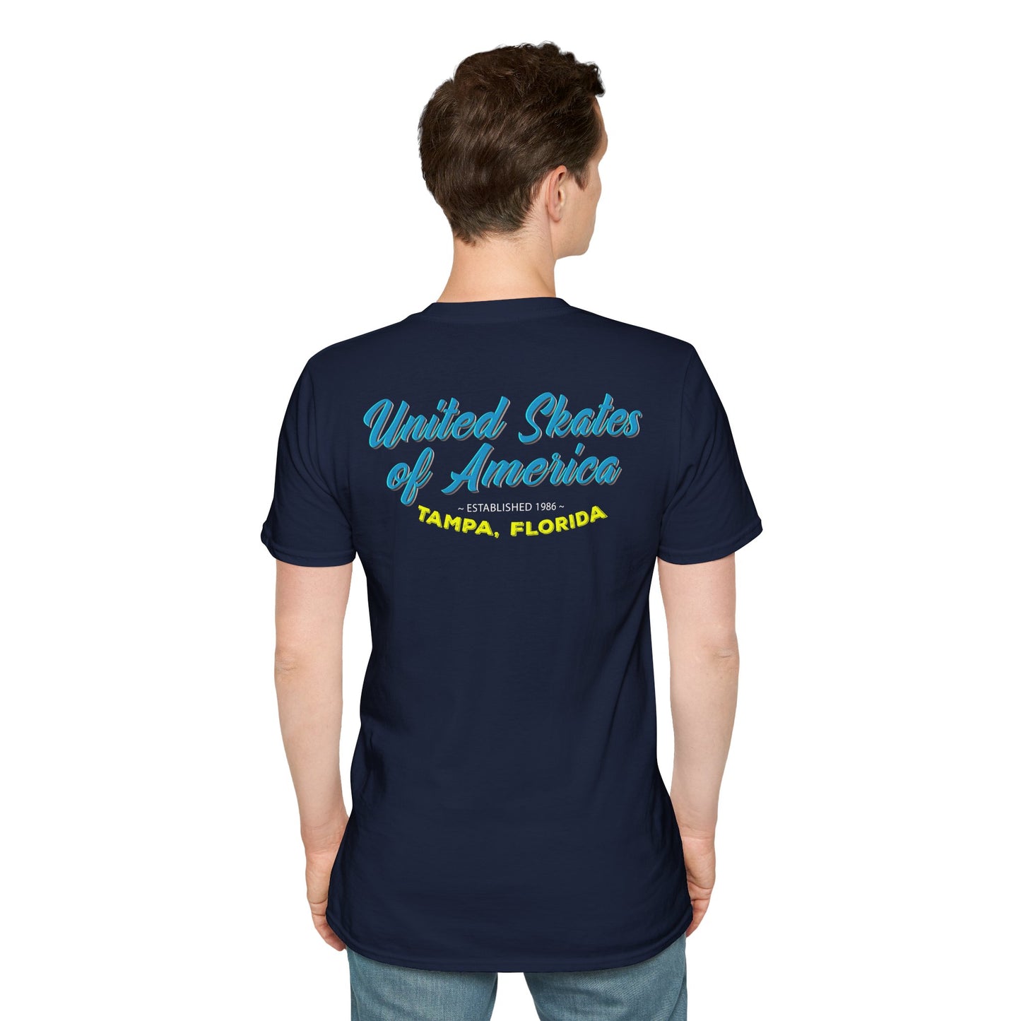 Tampa FL - Adult "Skate Life" Roller Skater T-Shirt (Blue Graphic)