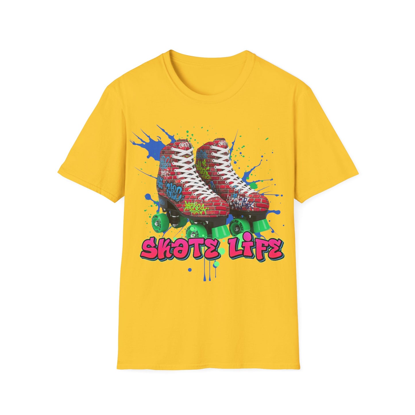 Adult "Skate Life" Paint Splattered Skates T-Shirt - Skateworld - Tampa, FL