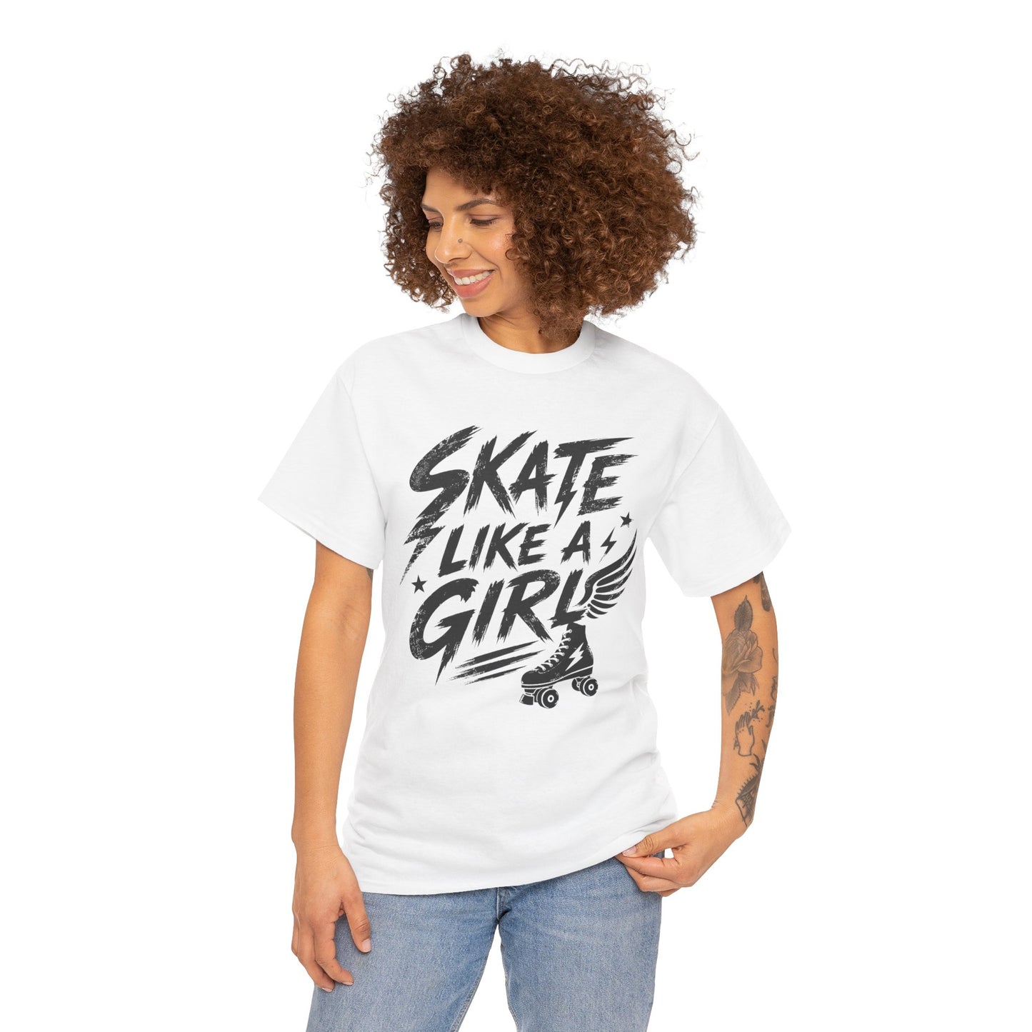 Adult Skate Like a Girl Women's T-Shirt | Roller Skating, Roller Derby Girl & Rink Life Tee