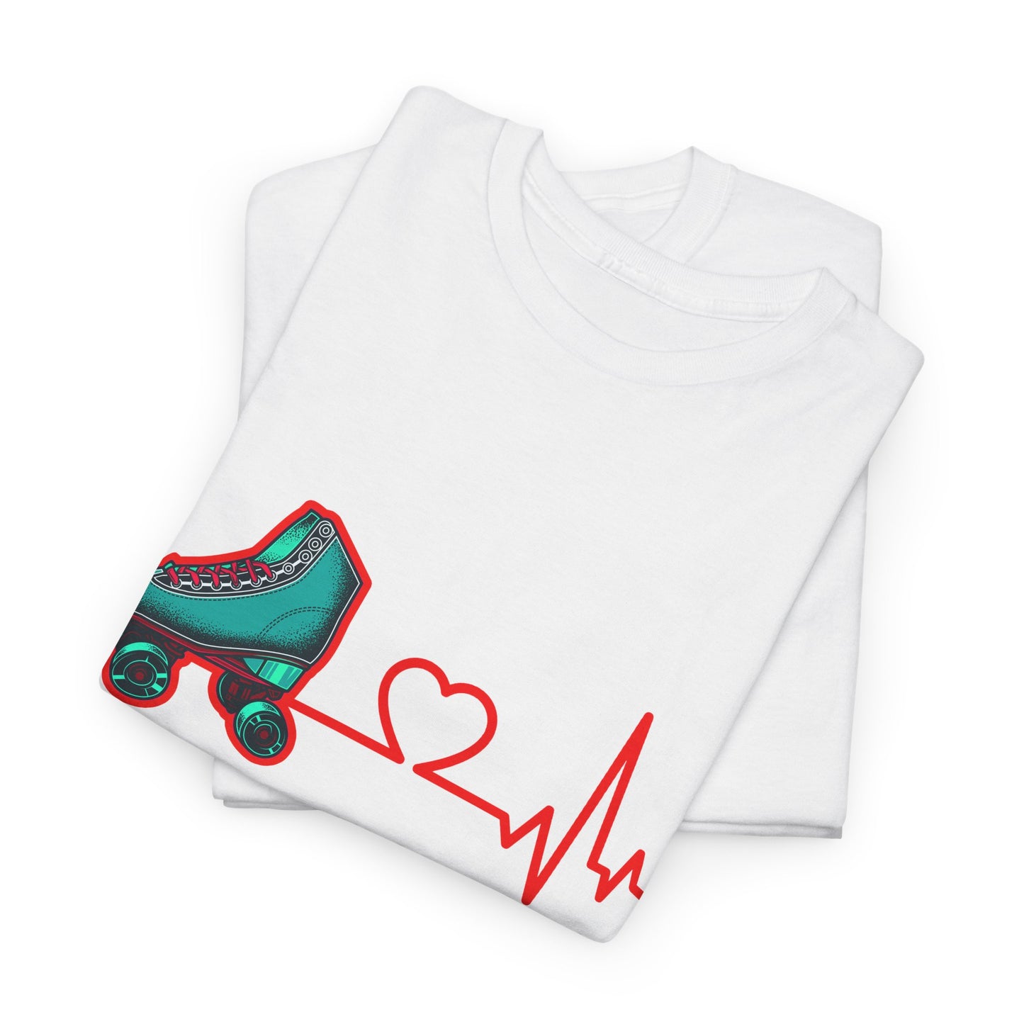 Adult Roller Skating T-Shirt - Heartbeat of Roller Skating - Rink Life Tee