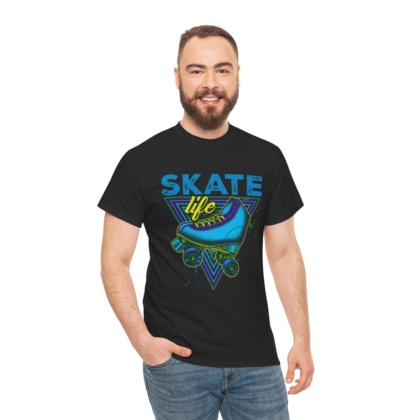 Unisex Roller Skating T-Shirt "Skate Life" Blue Graphic