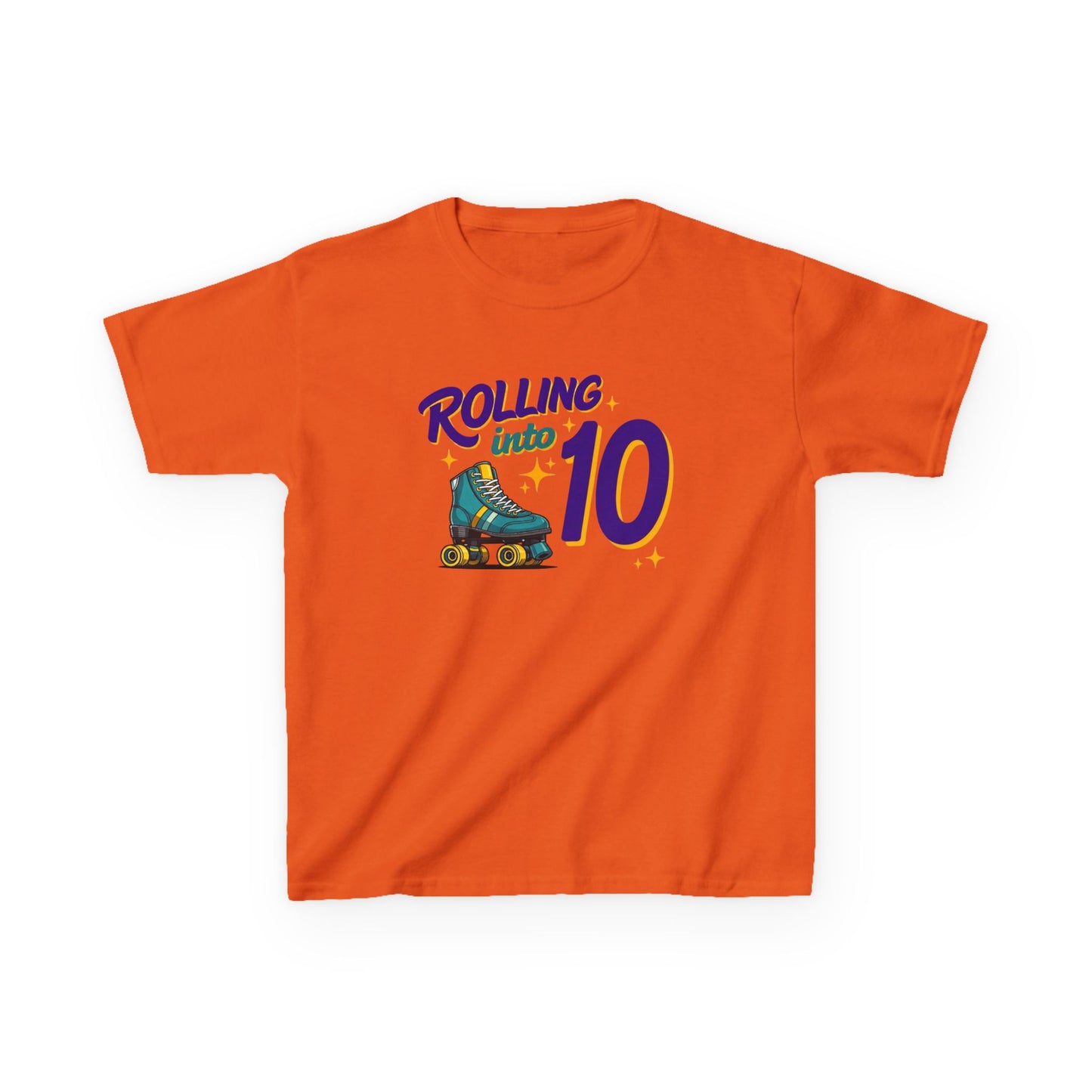 Kid's "Rolling Into 10" Birthday T-Shirt for 10 Year Old Child, Roller Skating Tee