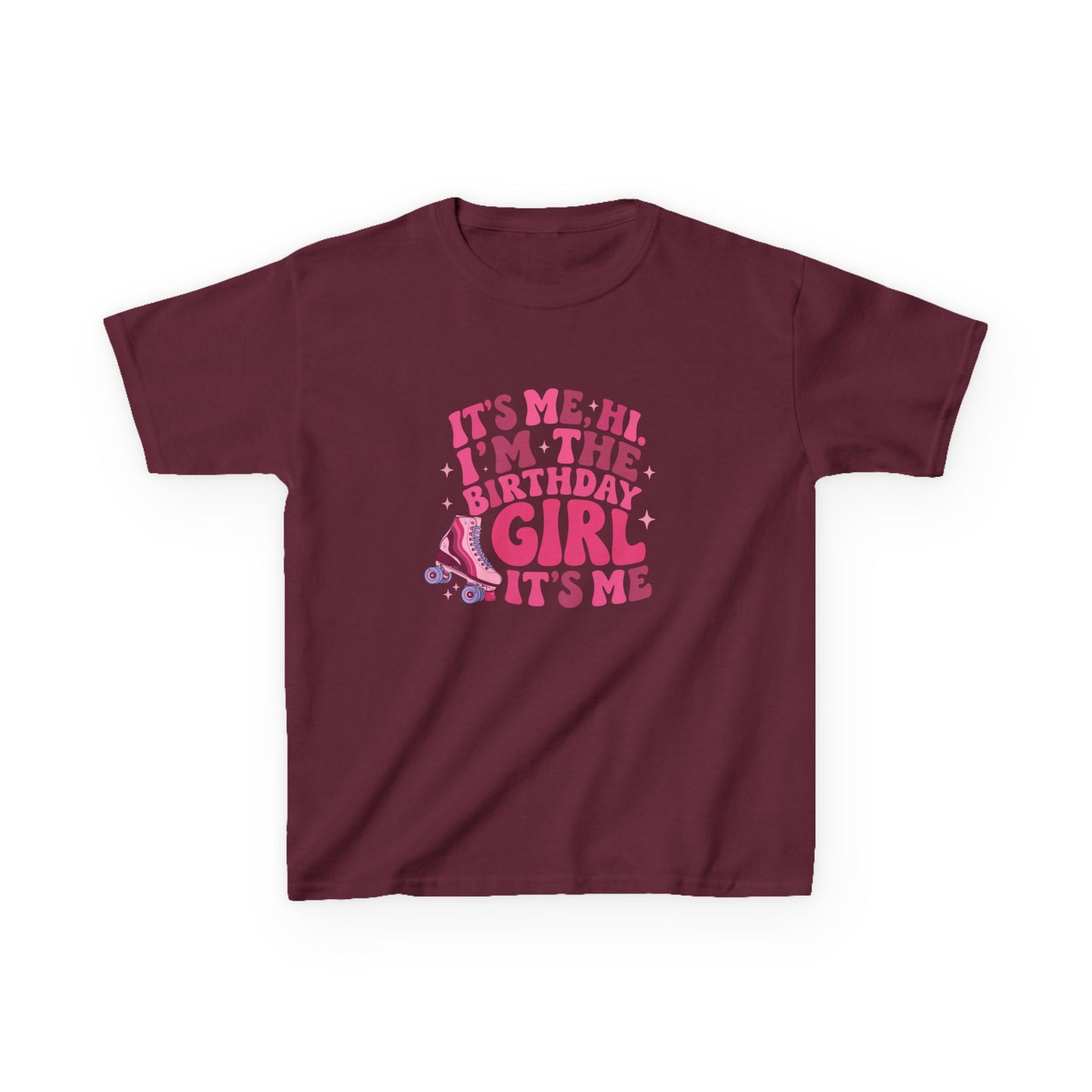 Girl's Birthday Roller Skating T-Shirt "Its Me, Hi I’m the Birthday Girl" Tee for Kids
