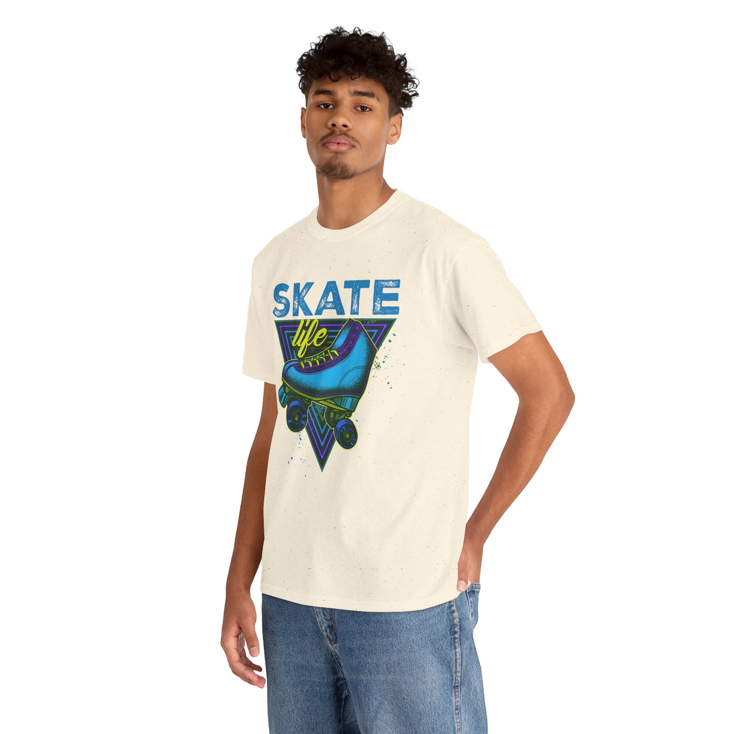 Jackson, NJ - Adult "Skate Life" Roller Skater T-Shirt (Blue Graphic)