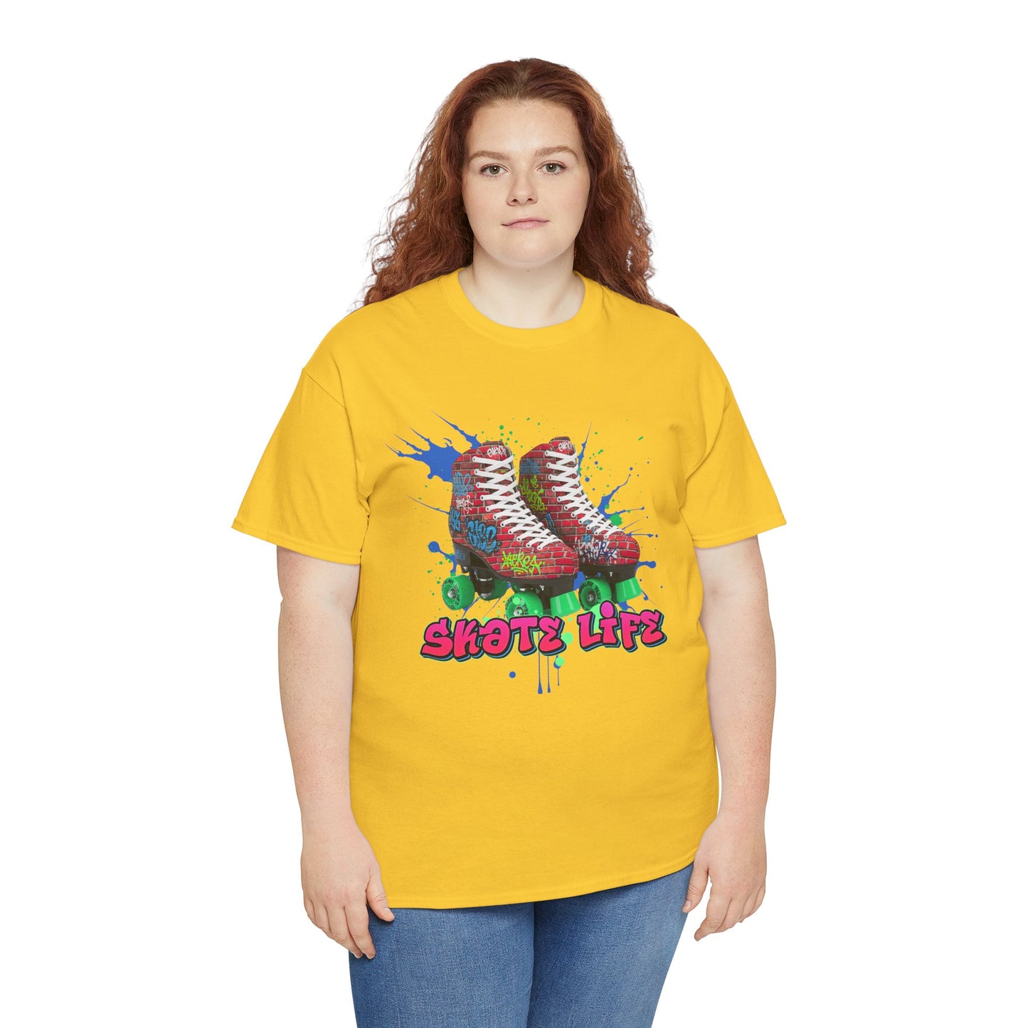 Adult Retro Roller Skating T-Shirt - Skate Life - Graffiti Style Graphic Tee for Skaters