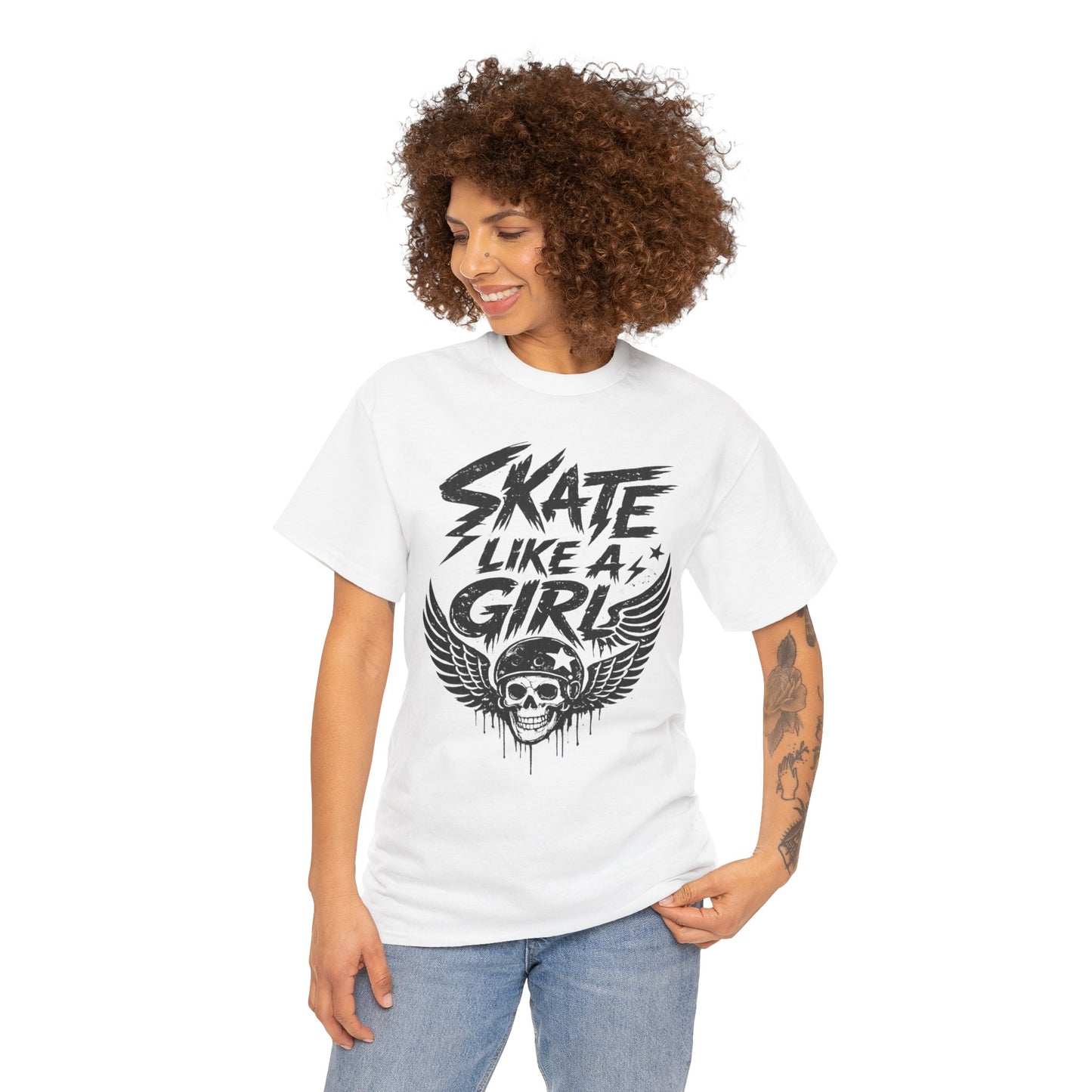 Adult Skate Like a Girl Women's T-Shirt | Roller Skating, Ice Skating, Roller Derby & Hockey Tee