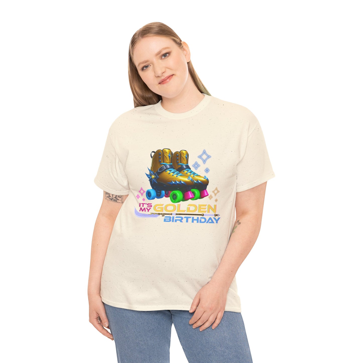 It's My Golden Birthday  - Adult and Teens Roller Skate Graphic T-Shirt – 100% Cotton, Female