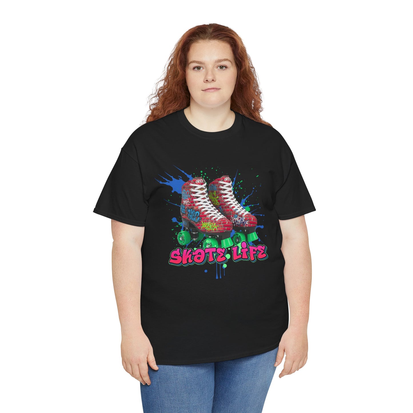 Adult Retro Roller Skating T-Shirt - Skate Life - Graffiti Style Graphic Tee for Skaters