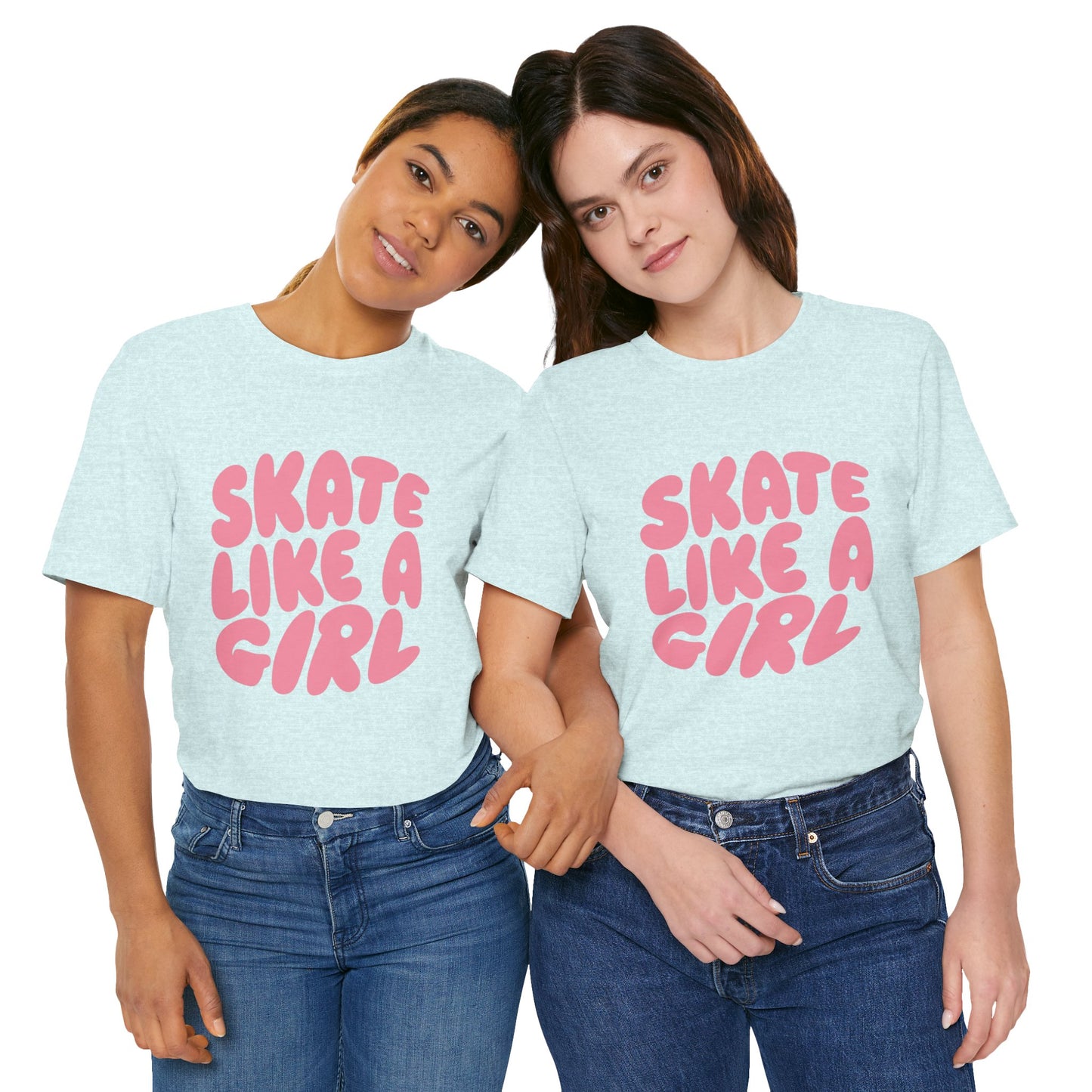 Women's "Skate Like A Girl" Roller Skate Graphic Cotton T-Shirt