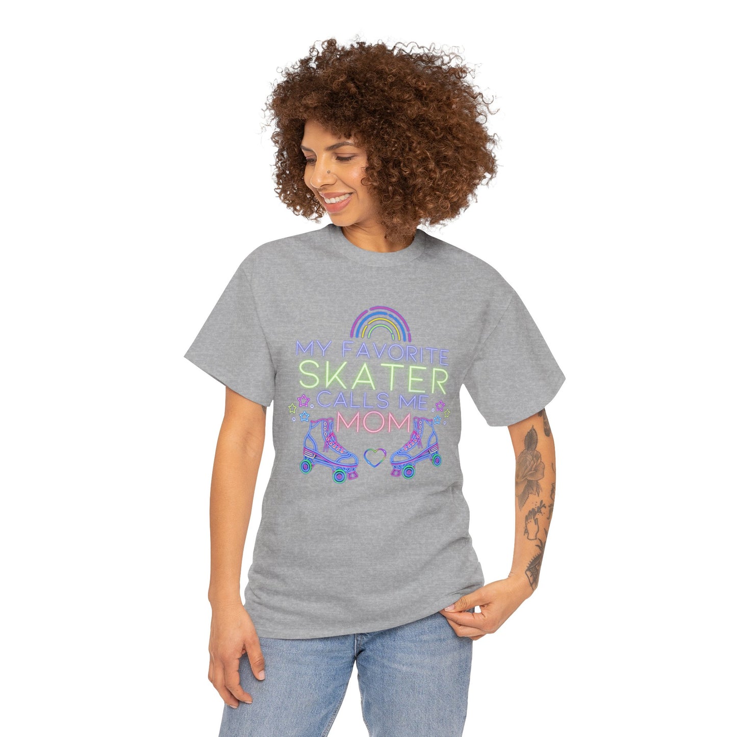 Women's "My Favorite Skater Calls Me Mom" Roller Skating Tee for Mothers