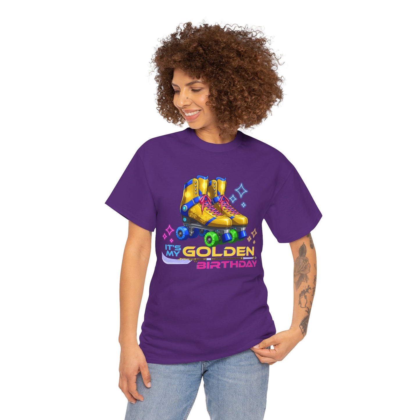 Golden Birthday - Adult Roller Skate Graphic T-Shirt – 100% Cotton