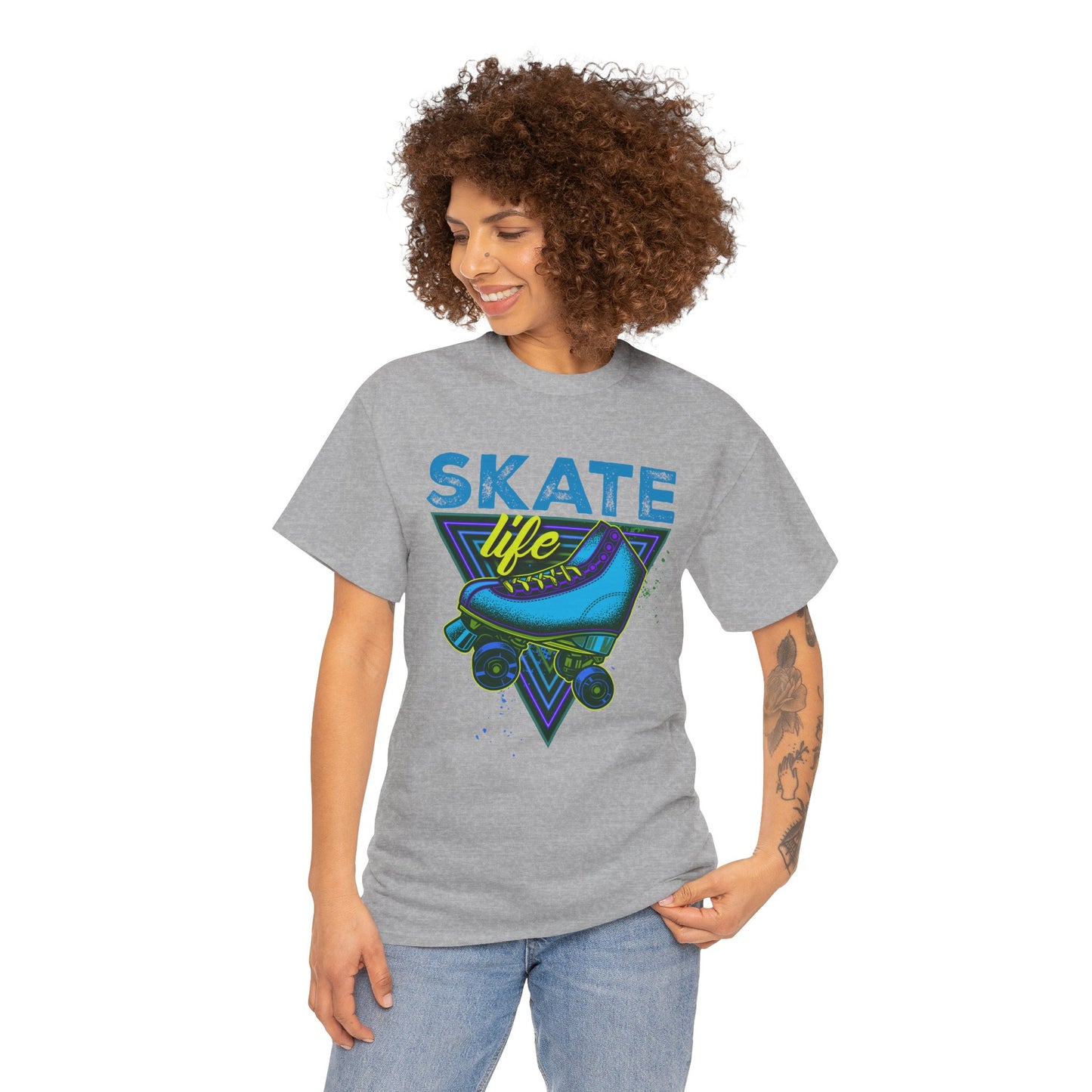 Jackson, NJ - Adult "Skate Life" Roller Skater T-Shirt (Blue Graphic)
