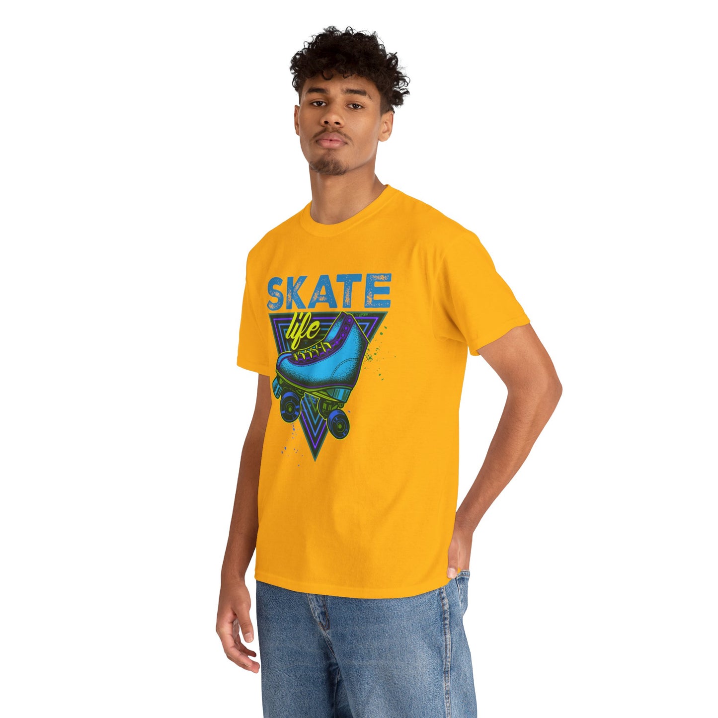Jackson, NJ - Adult "Skate Life" Roller Skater T-Shirt (Blue Graphic)
