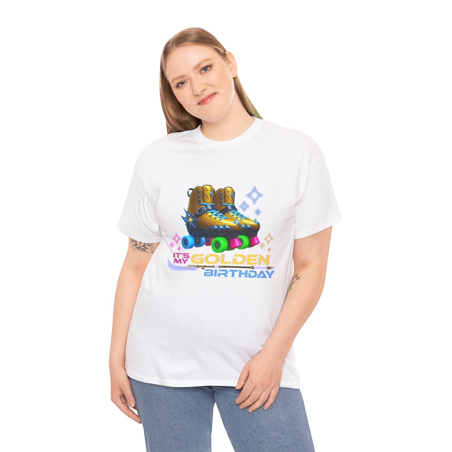 It's My Golden Birthday  - Adult and Teens Roller Skate Graphic T-Shirt – 100% Cotton, Female