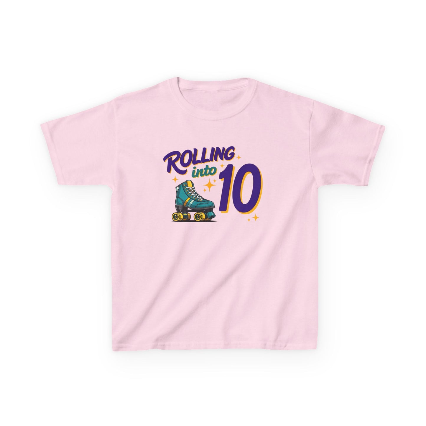 Kid's "Rolling Into 10" Birthday T-Shirt for 10 Year Old Child, Roller Skating Tee