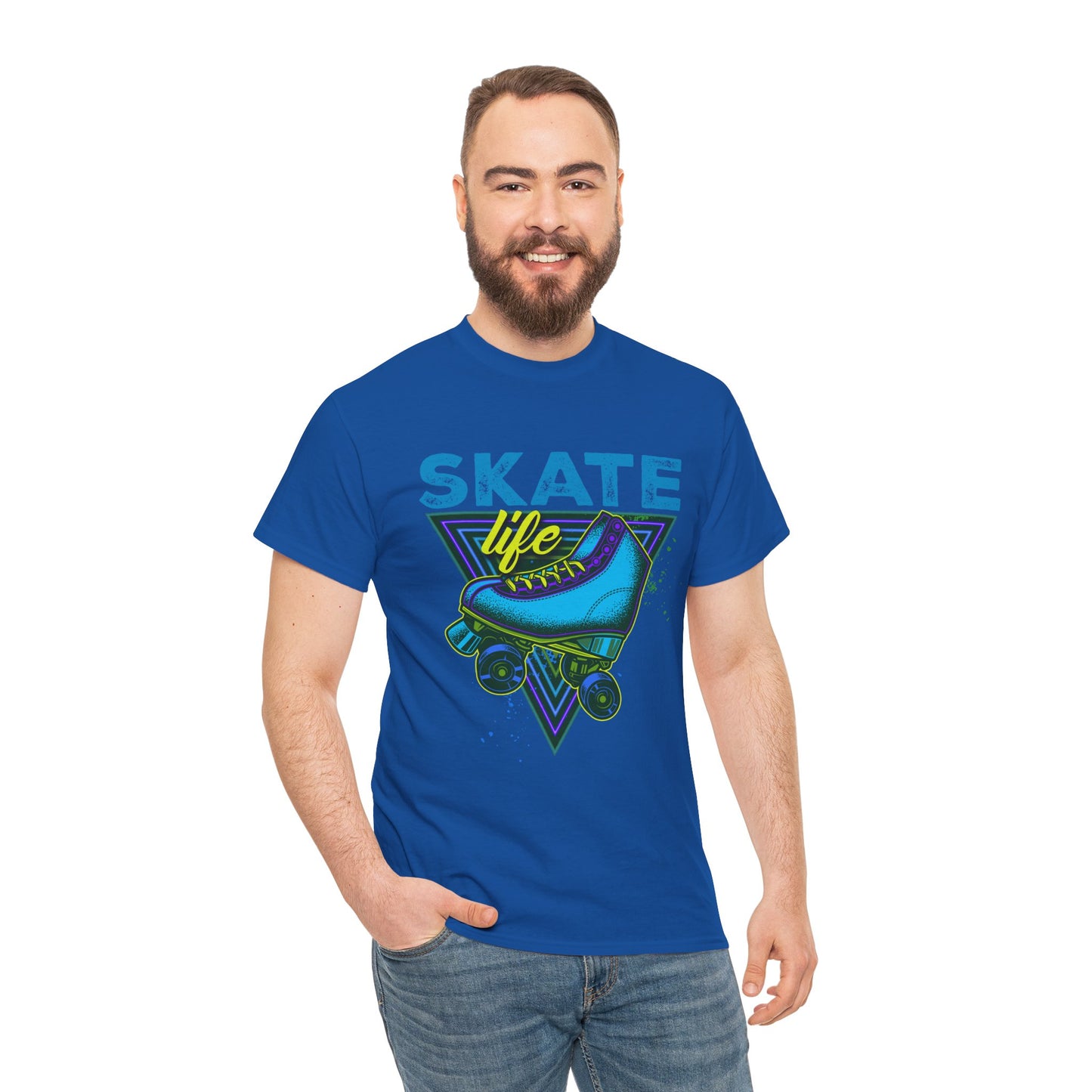 Unisex Roller Skating T-Shirt "Skate Life" Blue Graphic