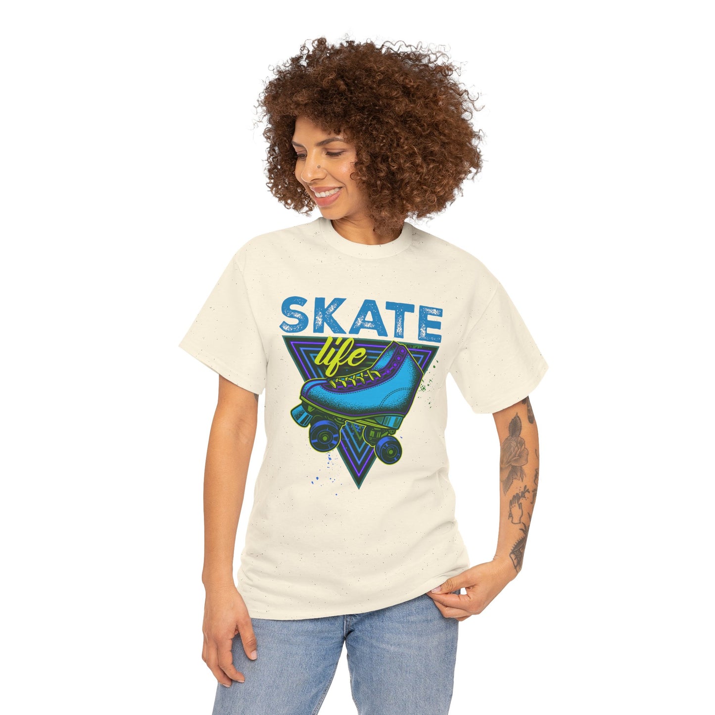 Jackson, NJ - Adult "Skate Life" Roller Skater T-Shirt (Blue Graphic)