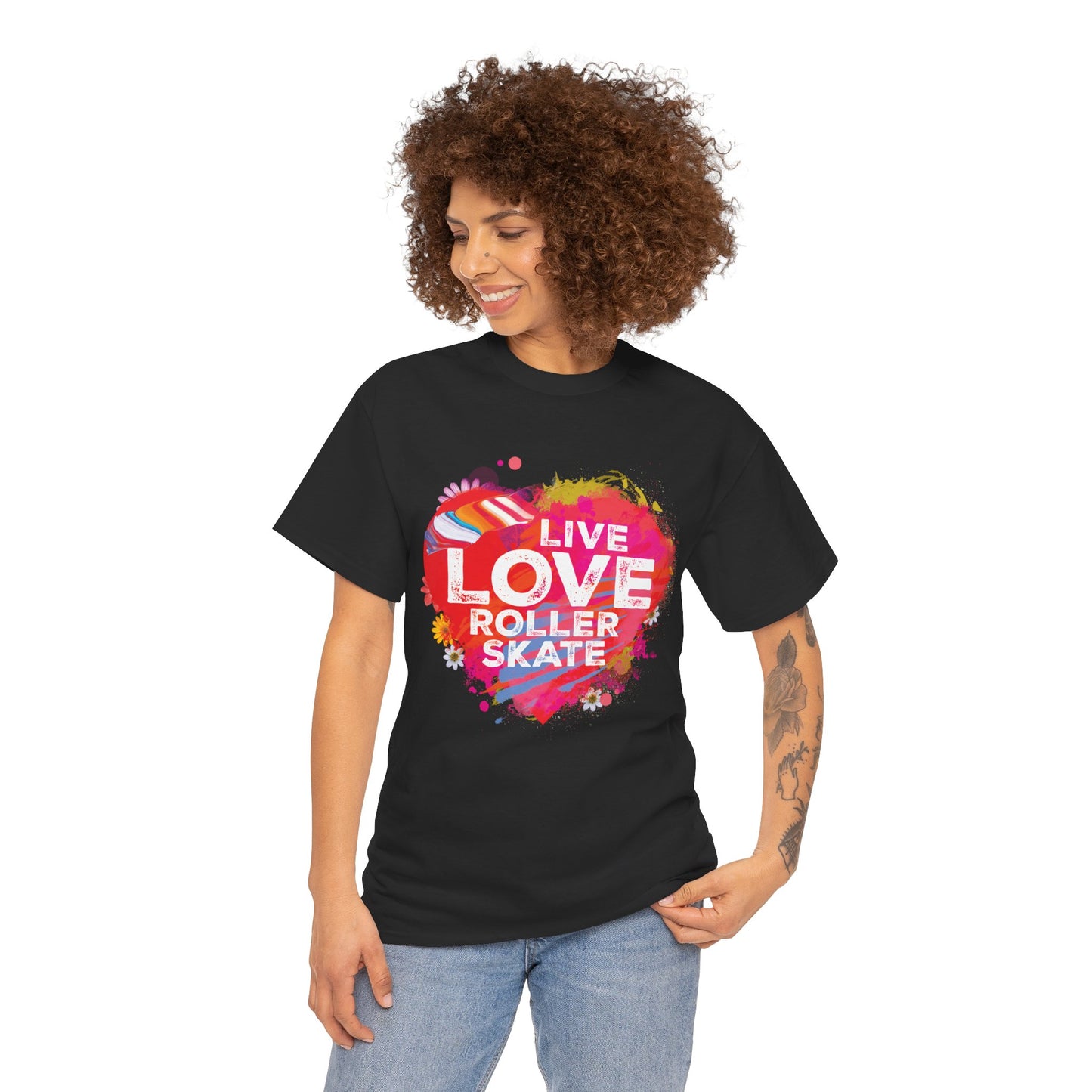 Women's "Live Love Roller Skate" T-Shirt for Skating Lovers