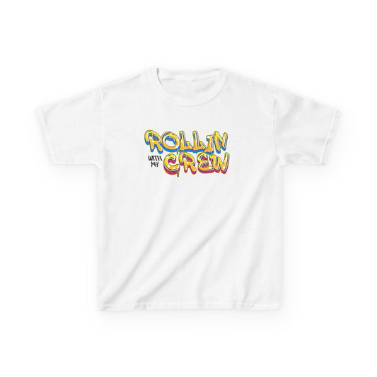 Kid's Roller Skating T-Shirt - Rollin With My Crew - Birthday Party Tee