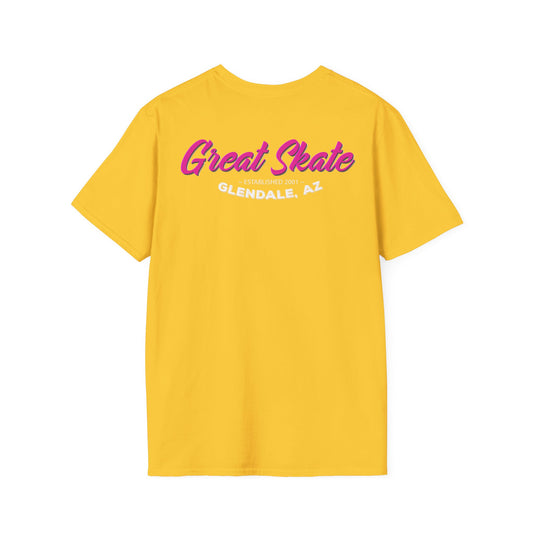 Great Skate - Adult "Skate Life" Roller Skater T-Shirt (Pink Graphic)