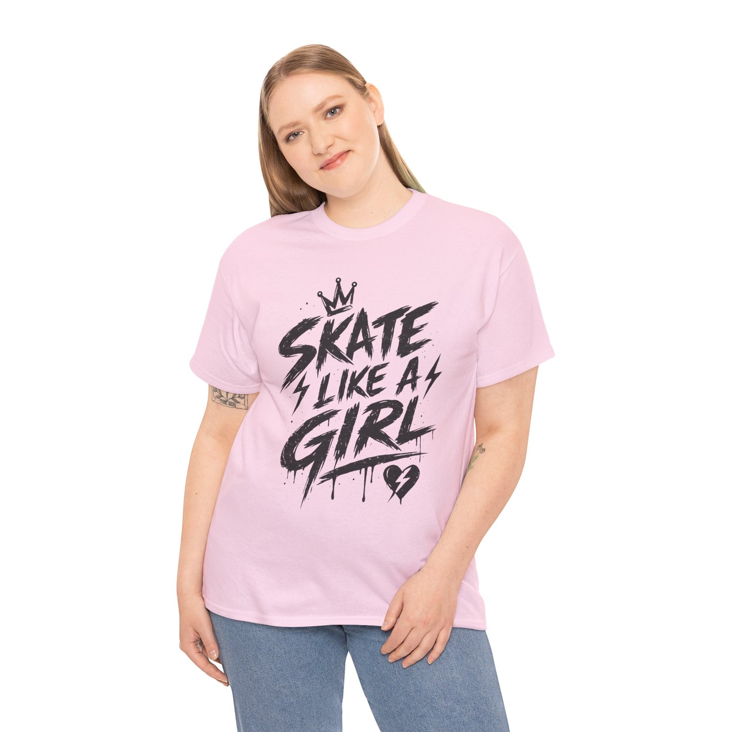 Adult Skate Like a Girl Women's T-Shirt | Roller Skating, Ice Skater, Roller Derby, Hockey & Rink Life Tee