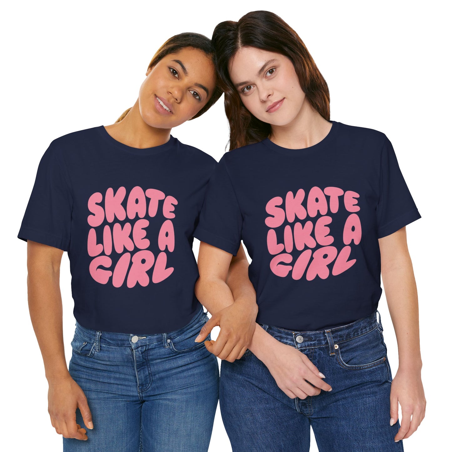 Women's "Skate Like A Girl" Roller Skate Graphic Cotton T-Shirt