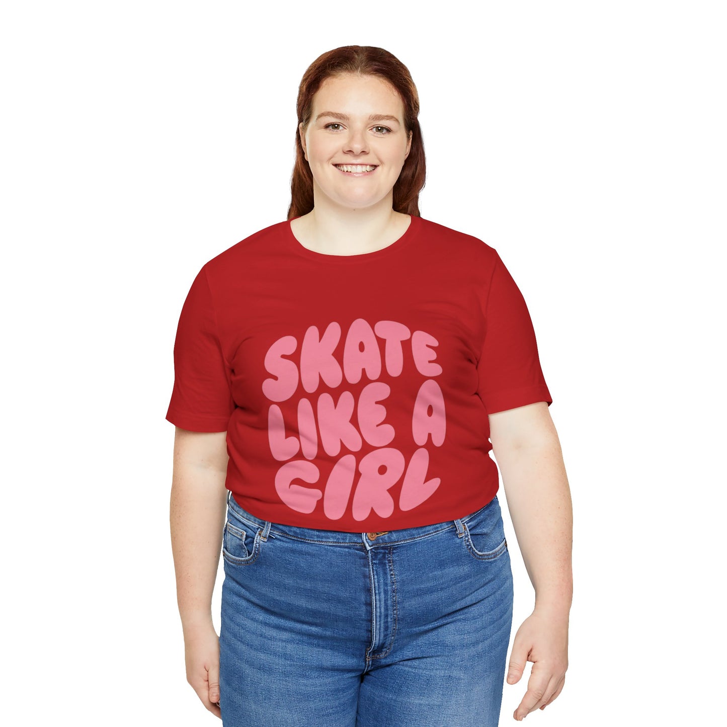 Women's "Skate Like A Girl" Roller Skate Graphic Cotton T-Shirt