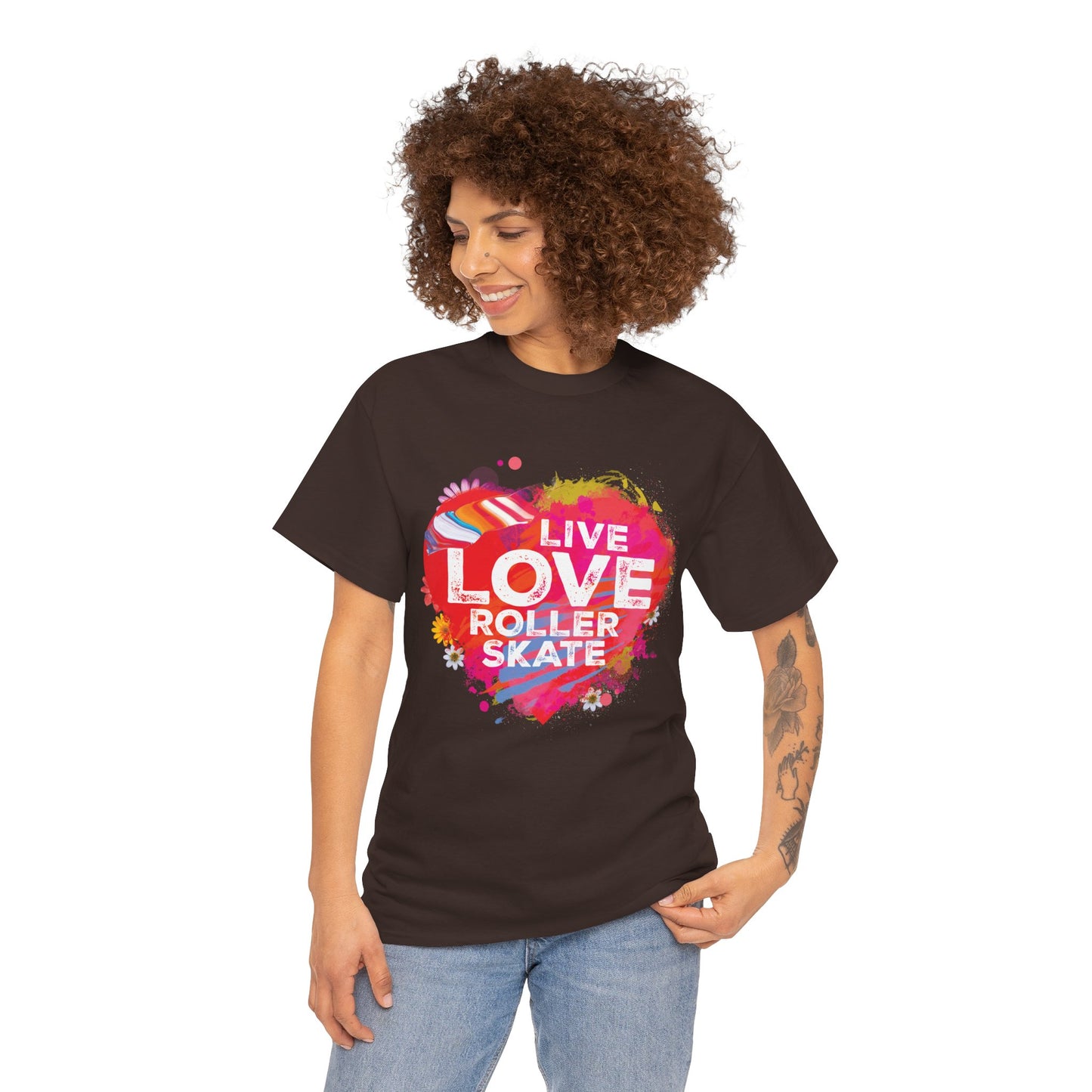 Women's "Live Love Roller Skate" T-Shirt for Skating Lovers