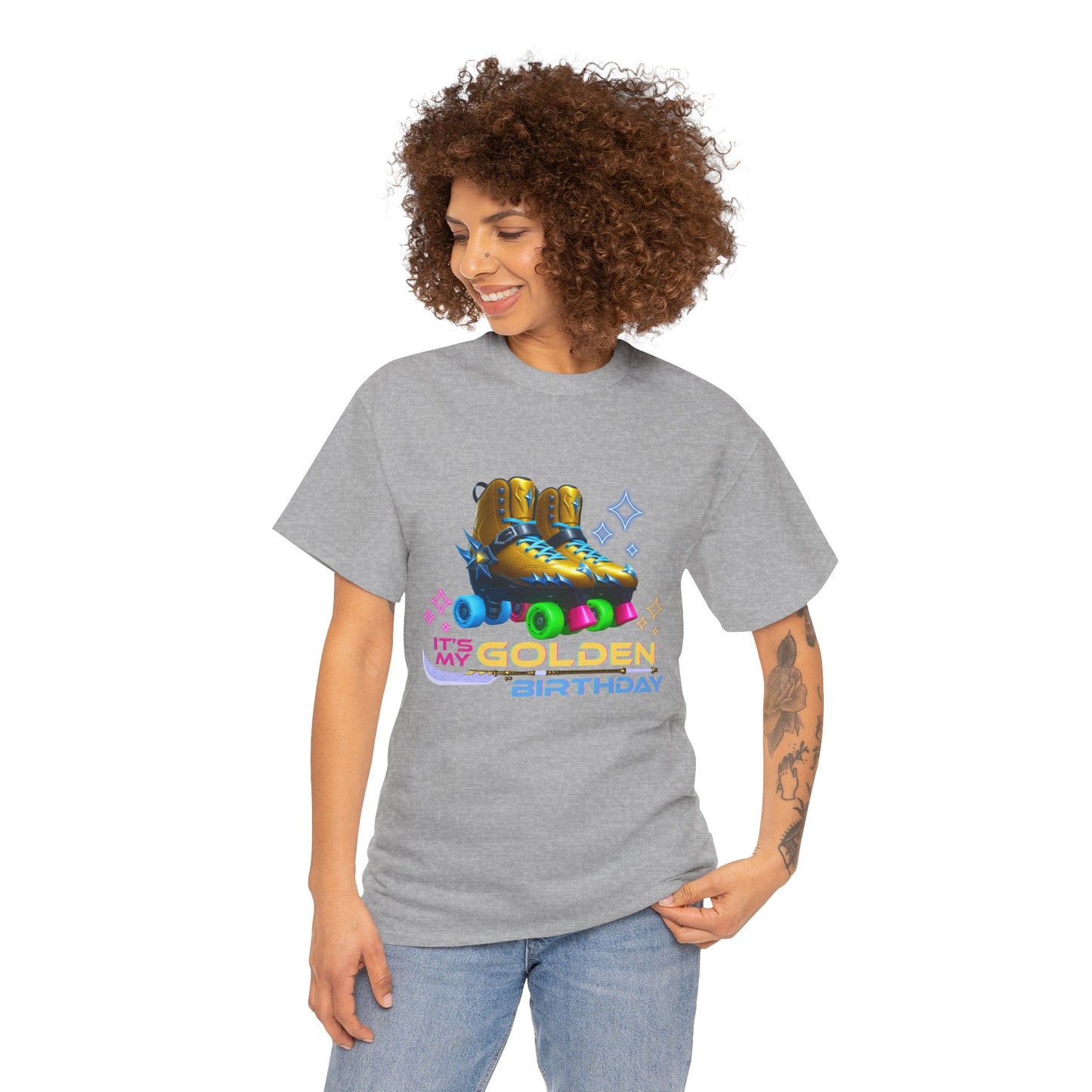 It's My Golden Birthday  - Adult and Teens Roller Skate Graphic T-Shirt – 100% Cotton, Female