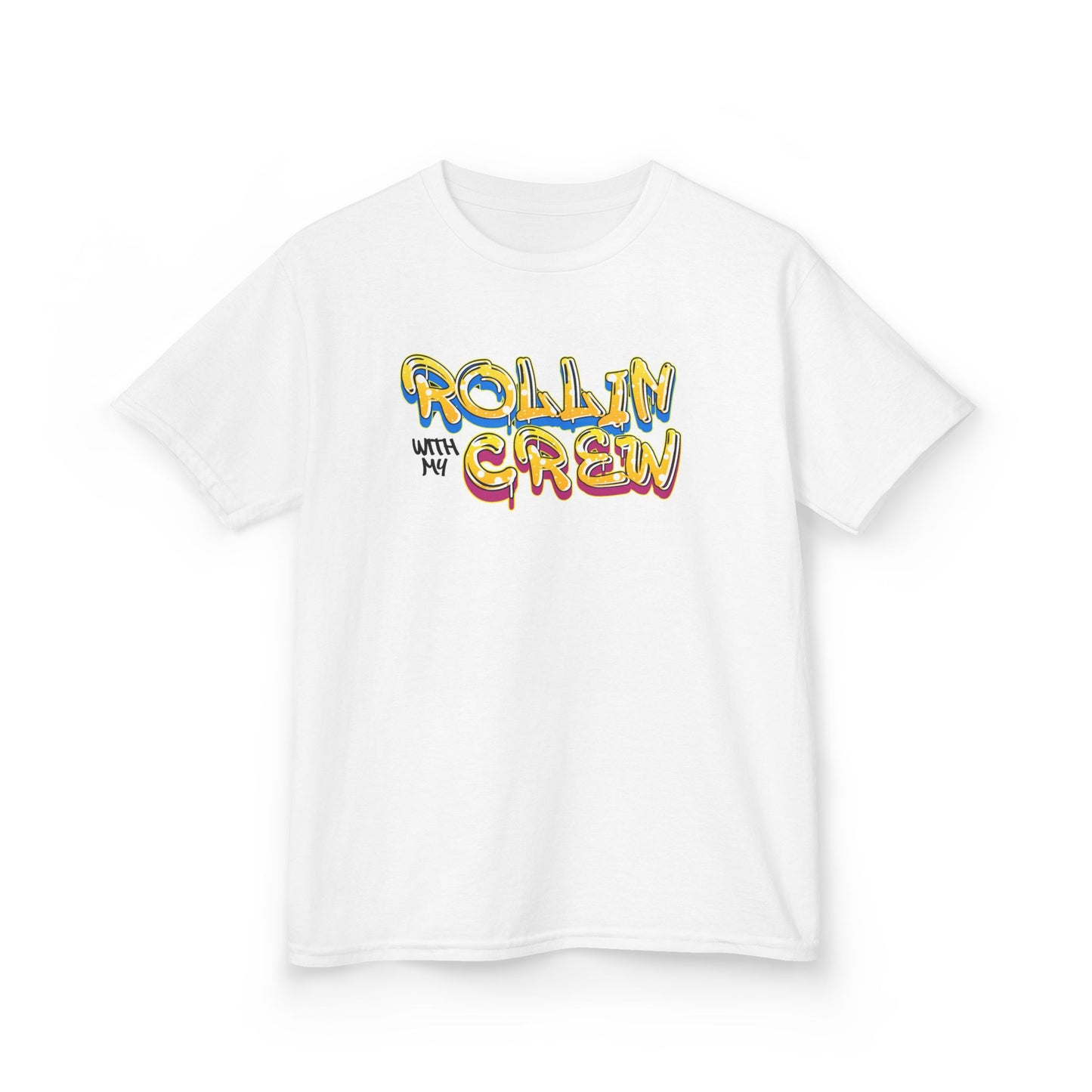 Kid's Roller Skating T-Shirt - Rollin With My Crew - Birthday Party Tee