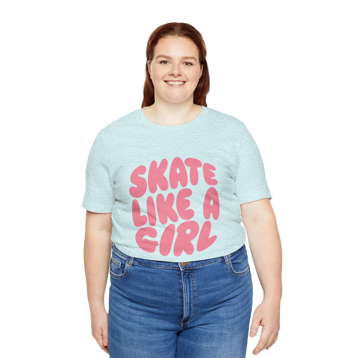Women's "Skate Like A Girl" Roller Skate Graphic Cotton T-Shirt