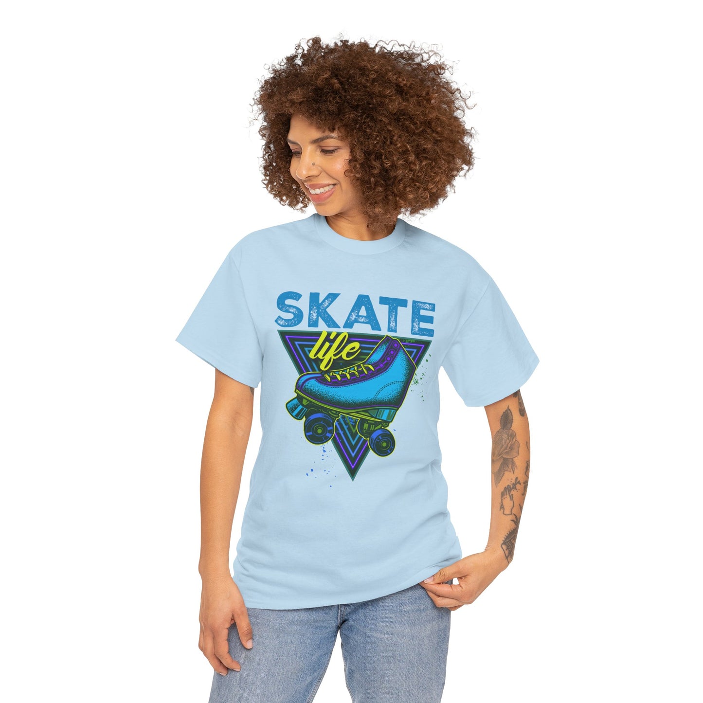 Jackson, NJ - Adult "Skate Life" Roller Skater T-Shirt (Blue Graphic)
