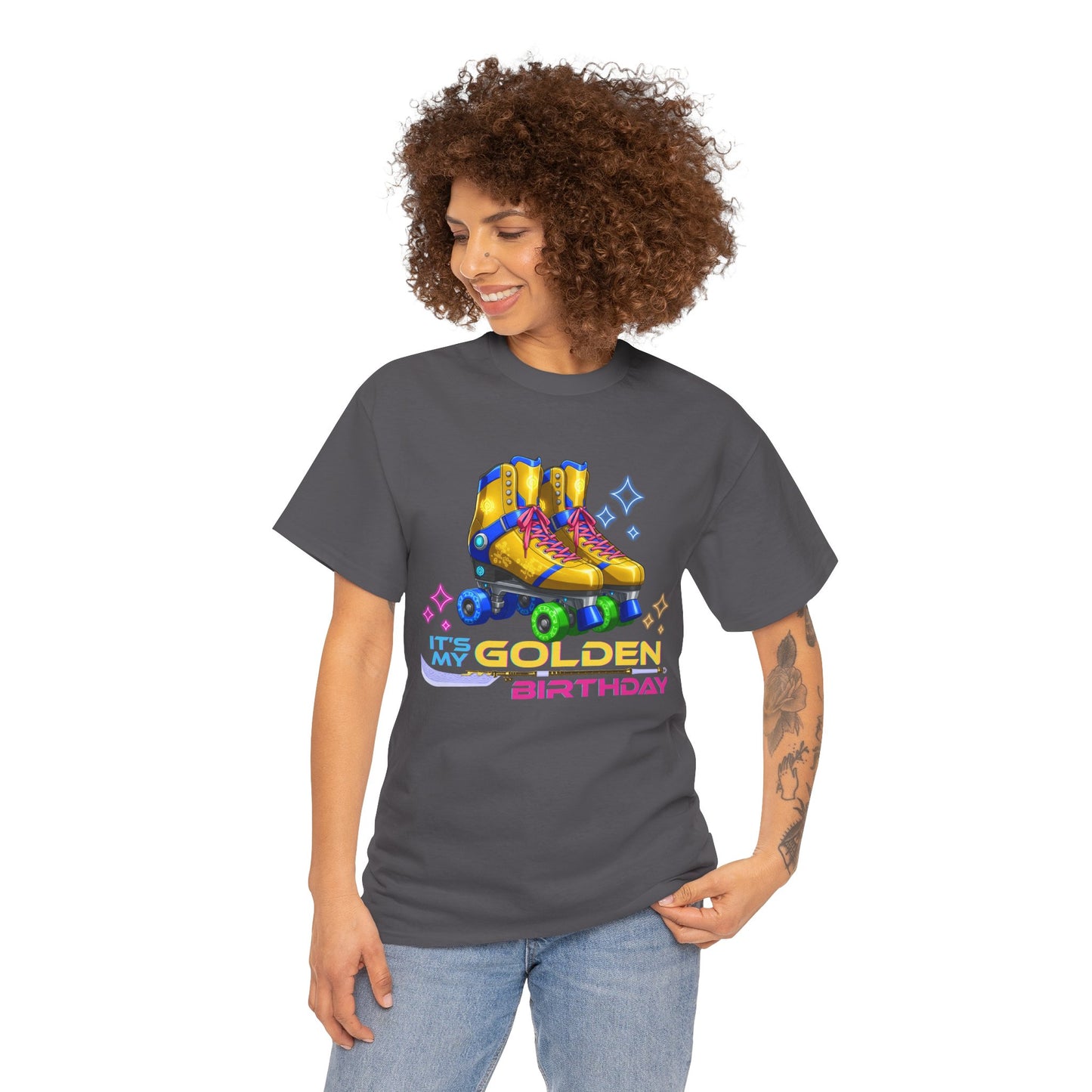 Golden Birthday - Adult Roller Skate Graphic T-Shirt – 100% Cotton