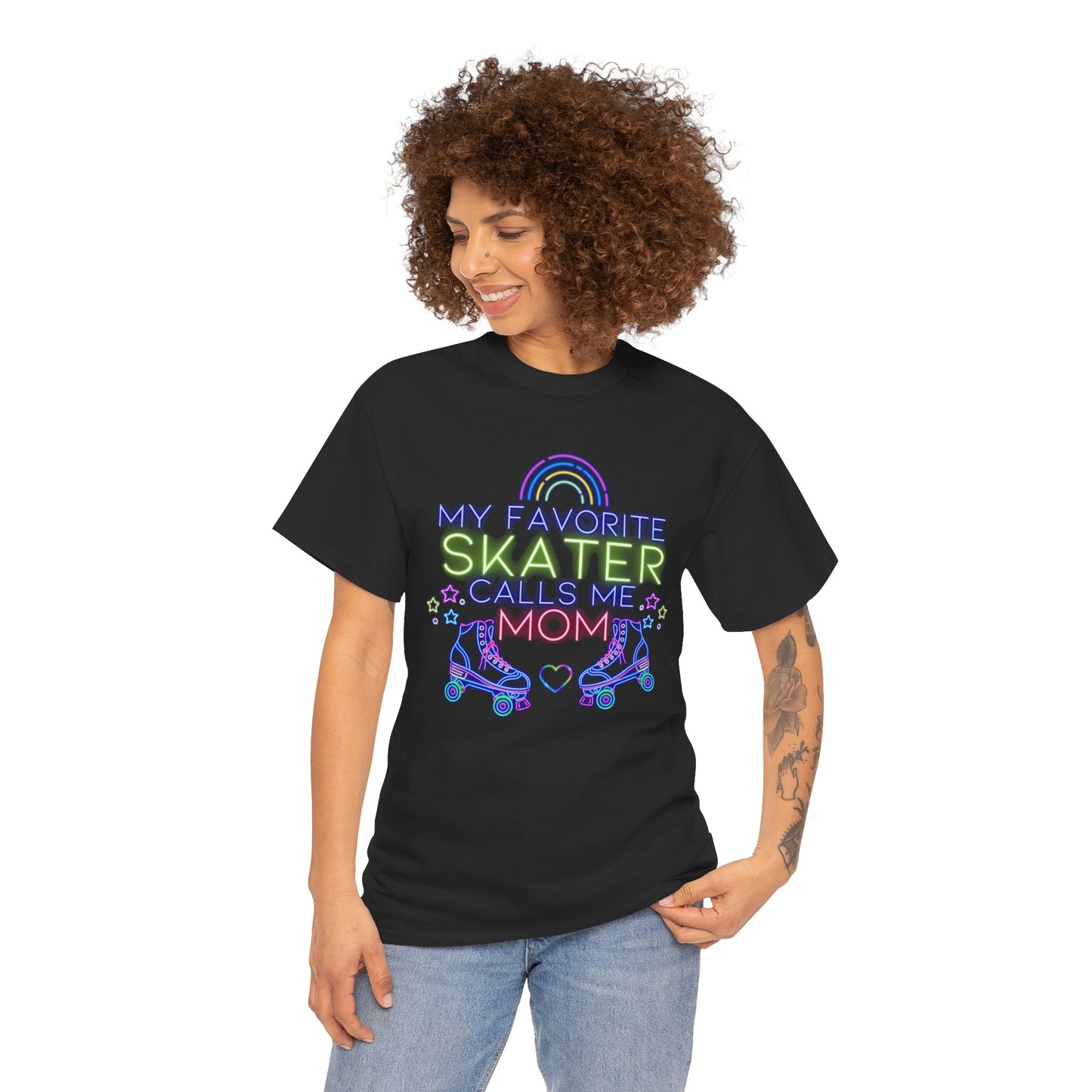 Women's "My Favorite Skater Calls Me Mom" Roller Skating Tee for Mothers