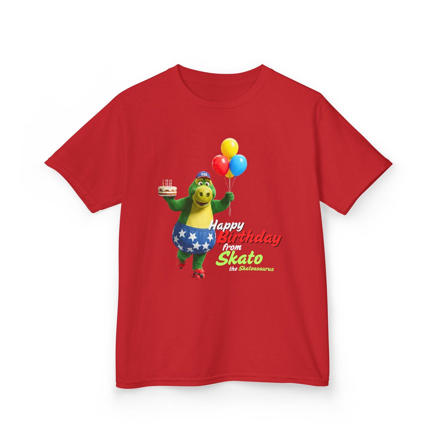 Kid's Roller Skating Birthday T-Shirt - Happy Birthday from Skato - Tee for Boys and Girls