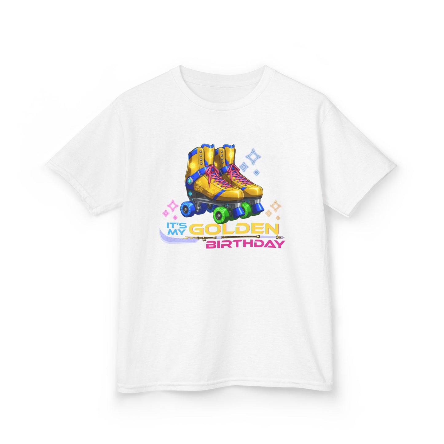 Kid's Birthday Roller Skating T-Shirt - It's My Golden Birthday - Party, Streetwear, Shirt for Boys and Girls