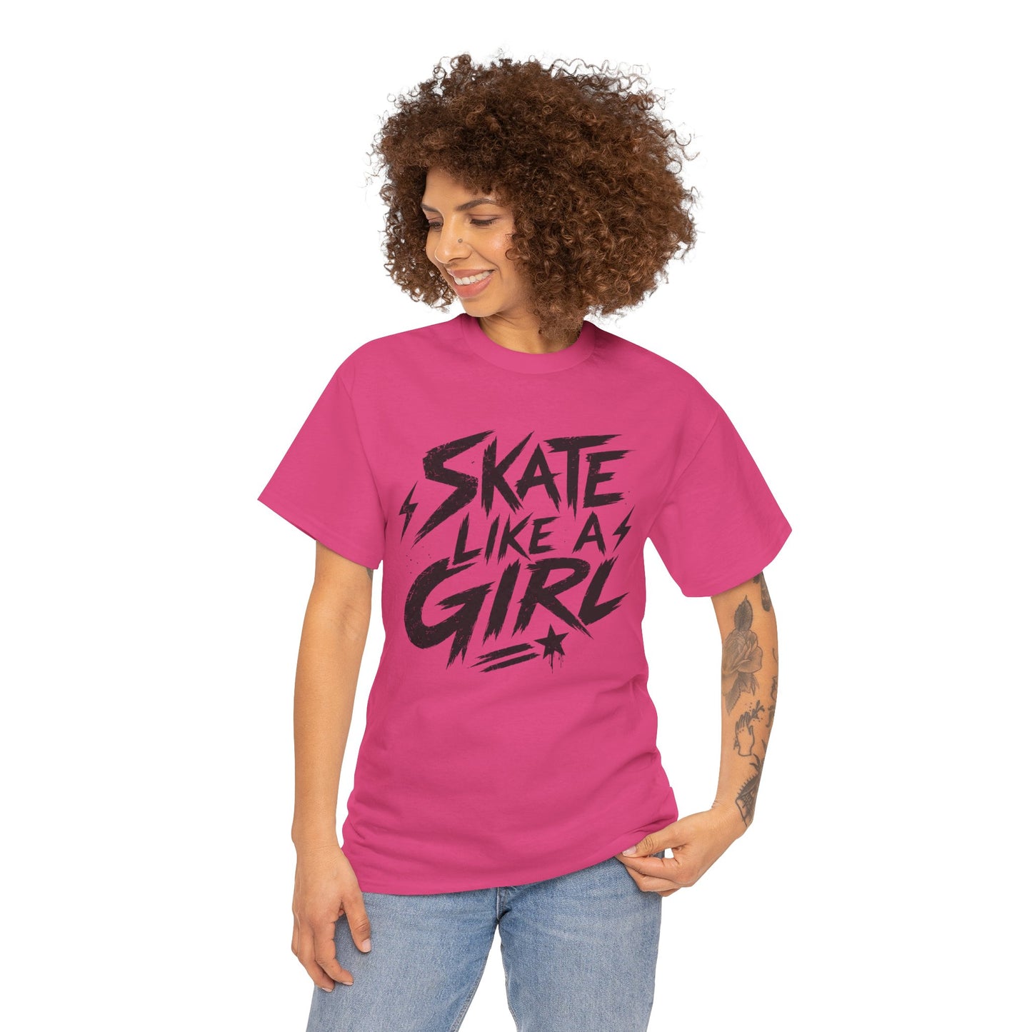 Adult Skate Like a Girl T-Shirt for Women | Roller Skating, Roller Derby, Ice Skating & Hockey Tee