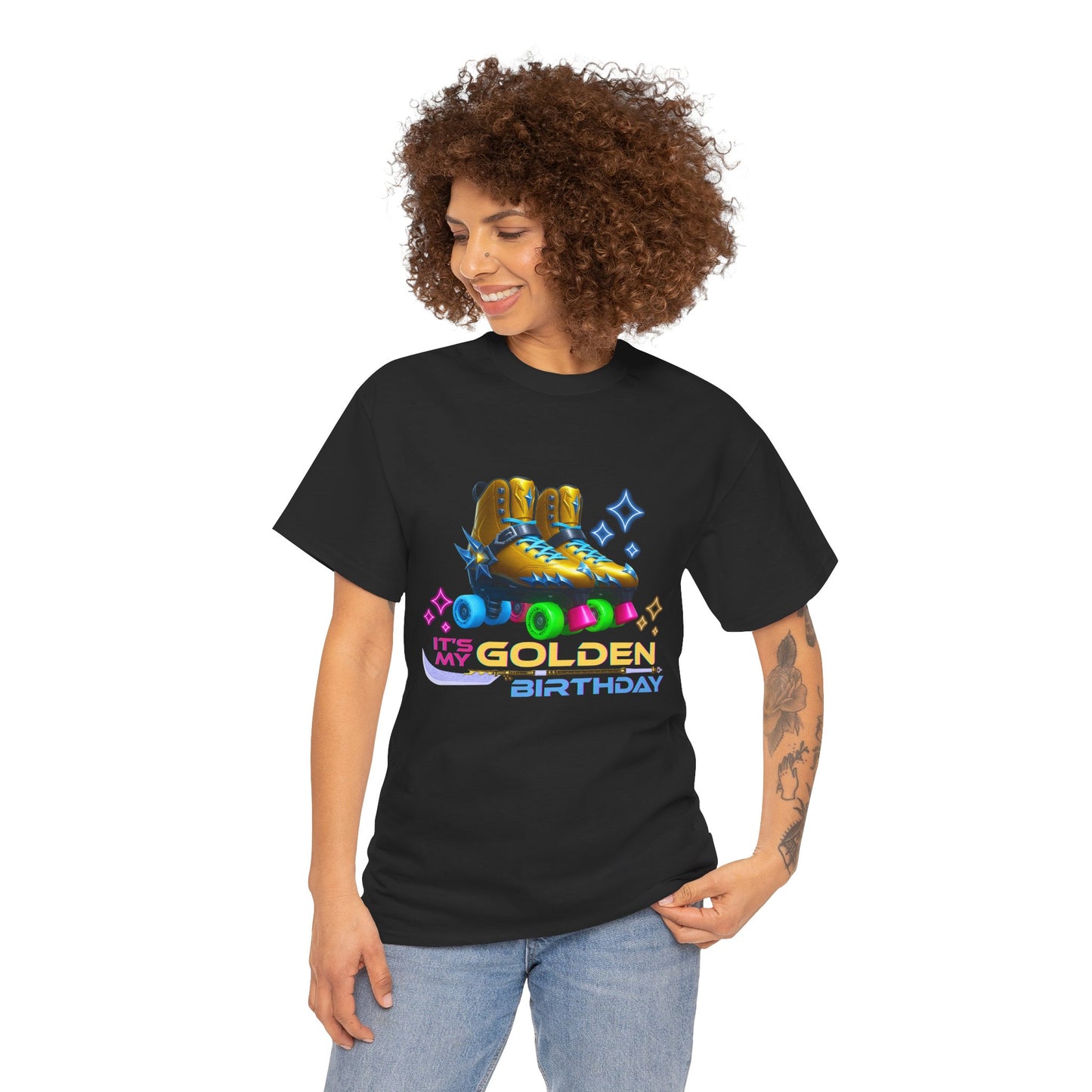It's My Golden Birthday  - Adult and Teens Roller Skate Graphic T-Shirt – 100% Cotton, Female