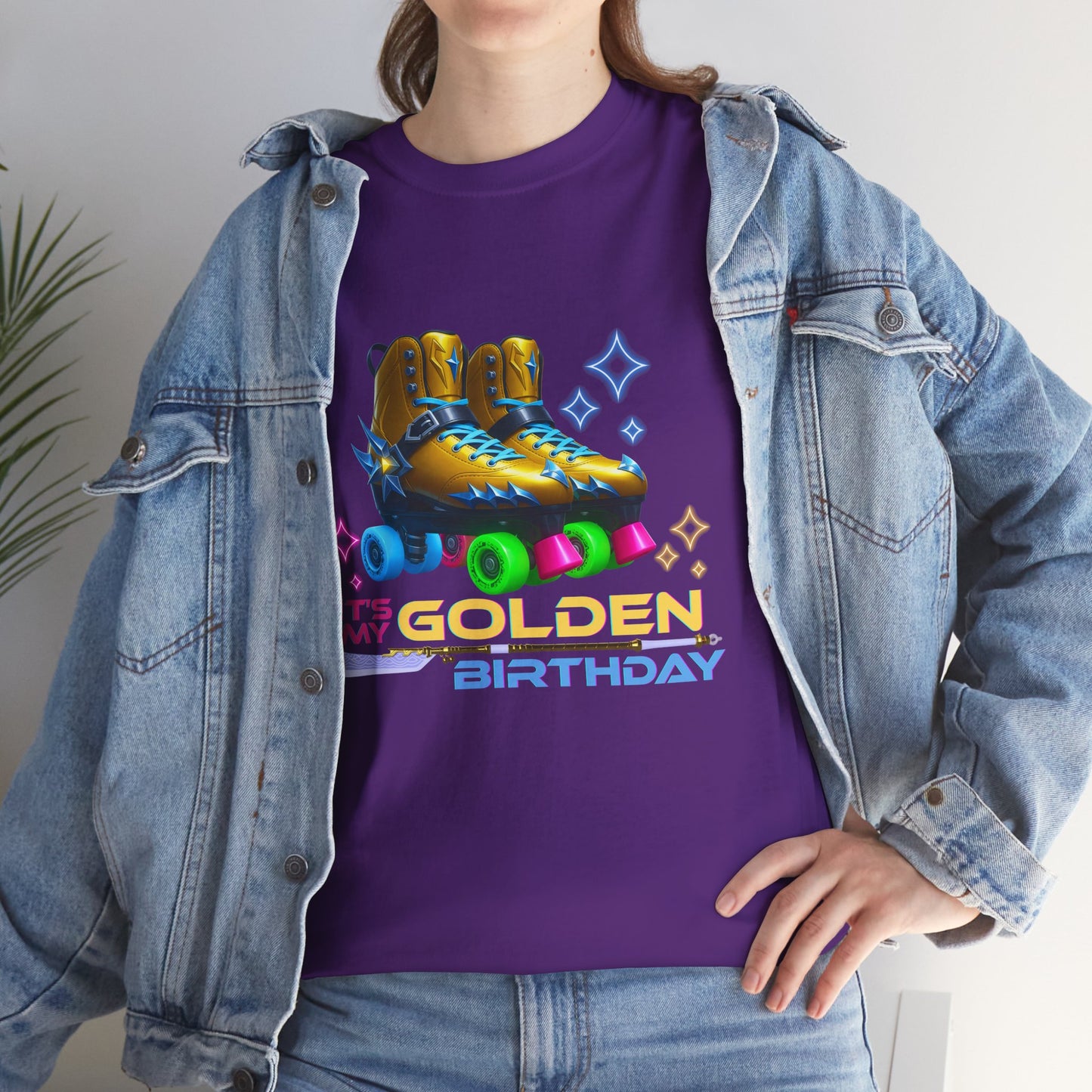 It's My Golden Birthday  - Adult and Teens Roller Skate Graphic T-Shirt – 100% Cotton, Female