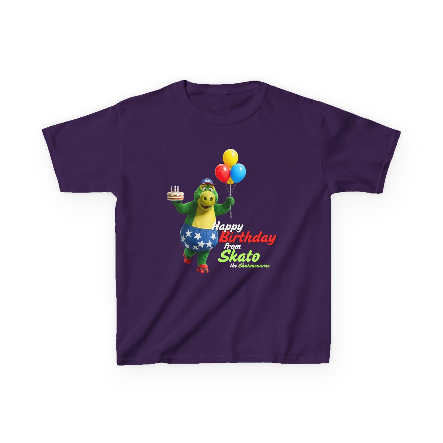 Kid's Roller Skating Birthday T-Shirt - Happy Birthday from Skato - Tee for Boys and Girls