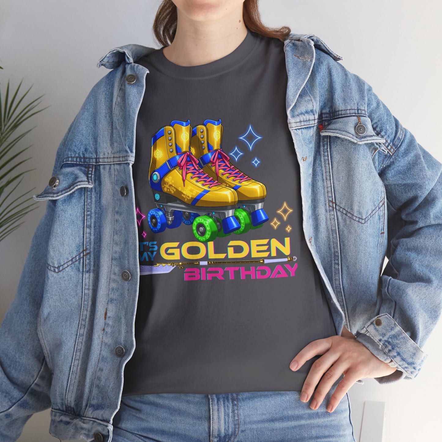 Golden Birthday - Adult Roller Skate Graphic T-Shirt – 100% Cotton