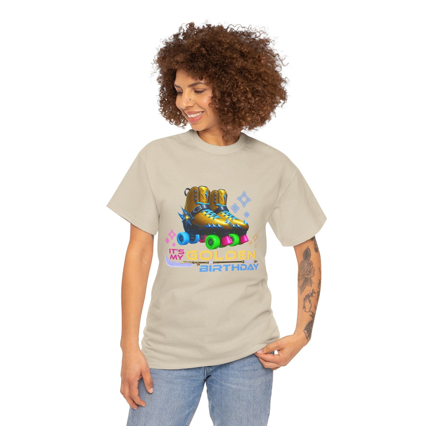 It's My Golden Birthday  - Adult and Teens Roller Skate Graphic T-Shirt – 100% Cotton, Female