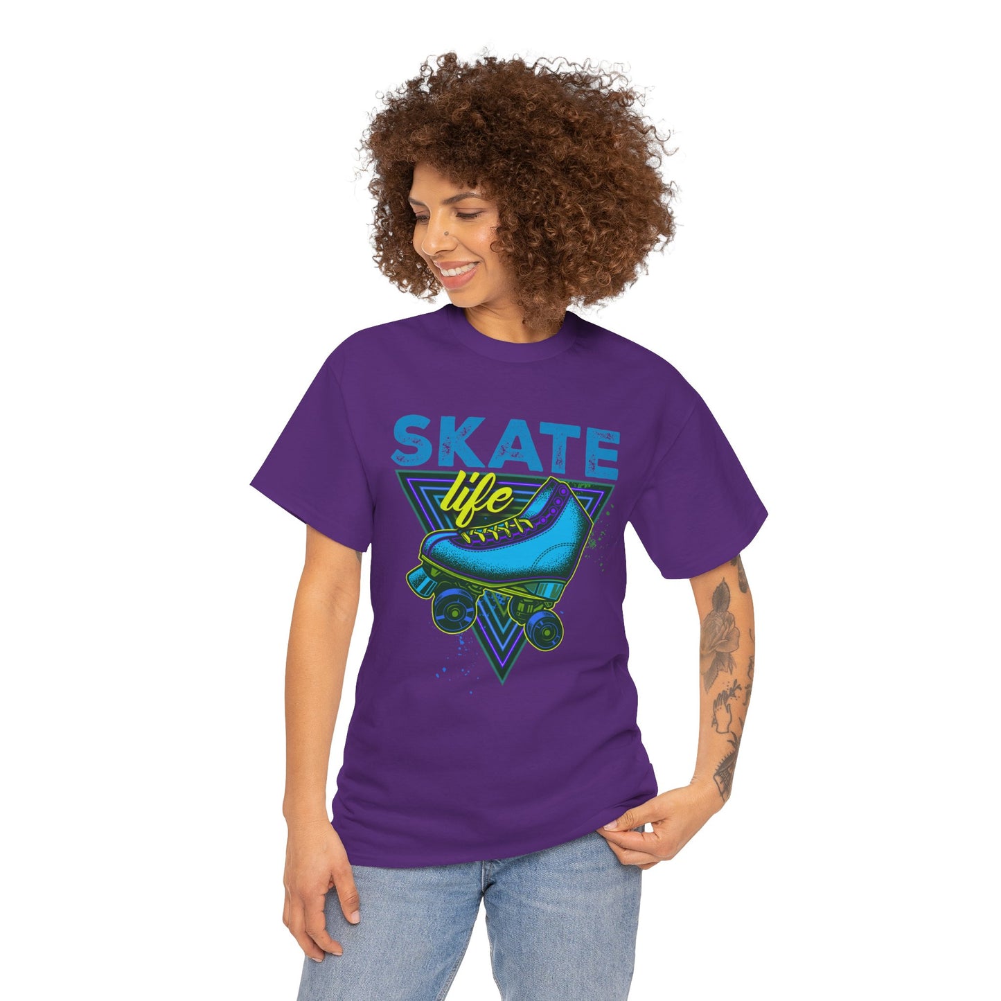 Jackson, NJ - Adult "Skate Life" Roller Skater T-Shirt (Blue Graphic)