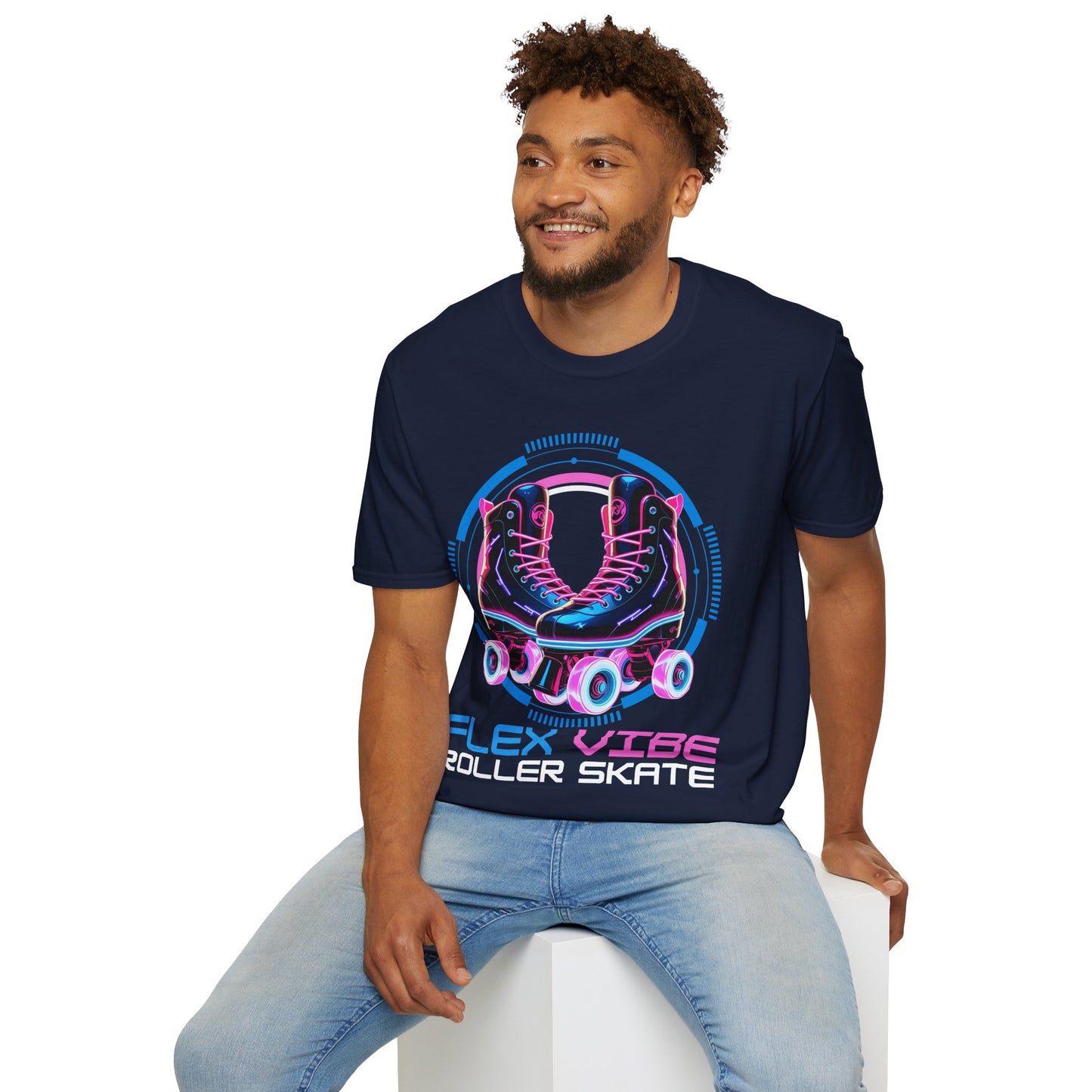 Adult "Flex Vibe Roller Skate" T-Shirt - United Skates of America - Lincoln Park, MI