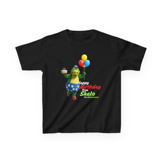 Kid's Roller Skating Birthday T-Shirt - Happy Birthday from Skato - Tee for Boys and Girls