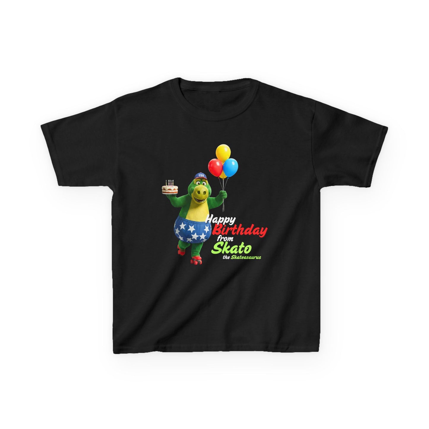 Kid's Roller Skating Birthday T-Shirt - Happy Birthday from Skato - Tee for Boys and Girls