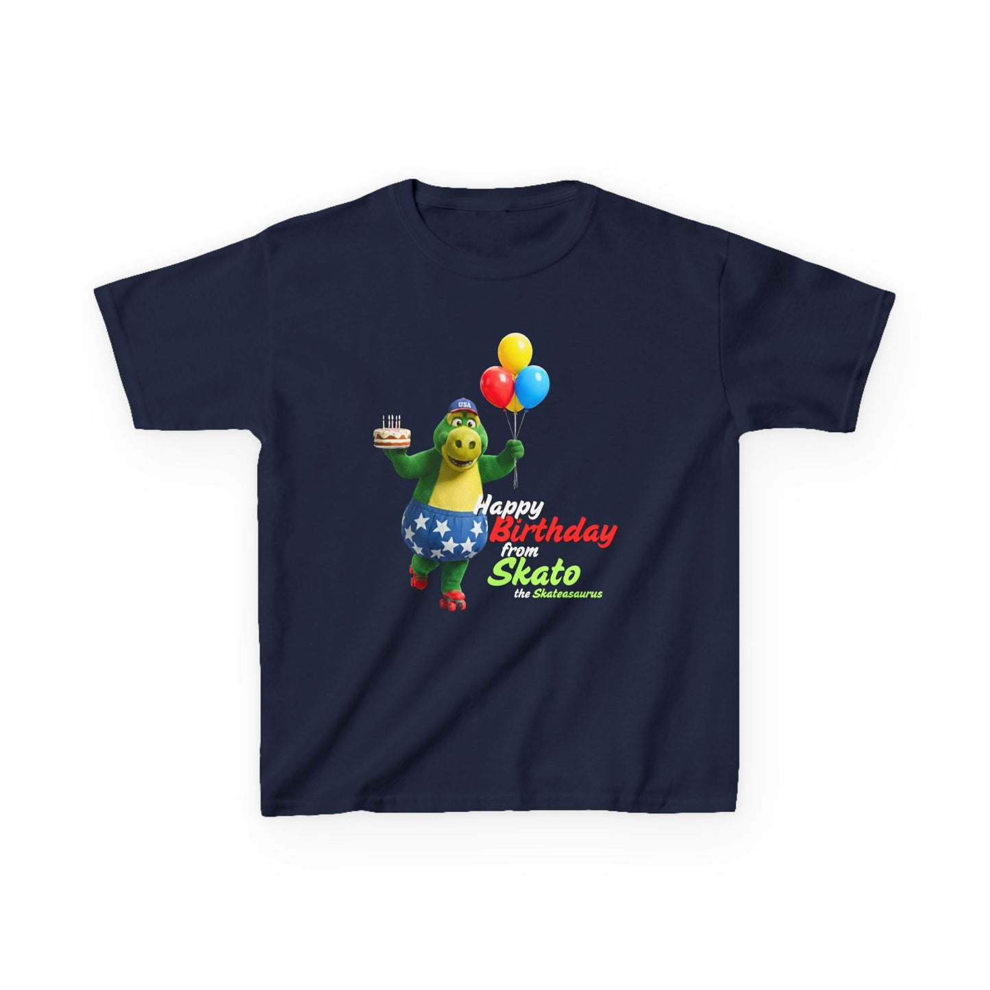 Kid's Roller Skating Birthday T-Shirt - Happy Birthday from Skato - Tee for Boys and Girls
