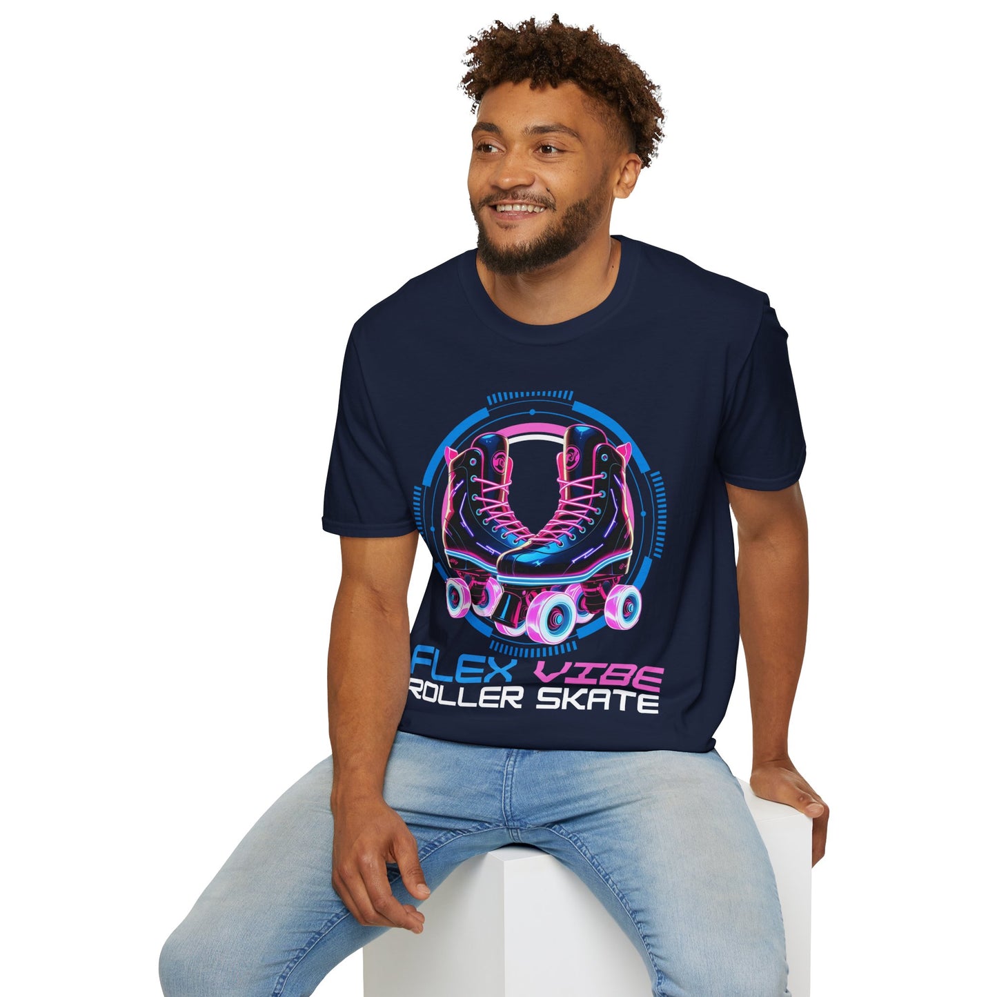 Adult "Flex Vibe Roller Skate" T-Shirt - United Skates of America - Raleigh