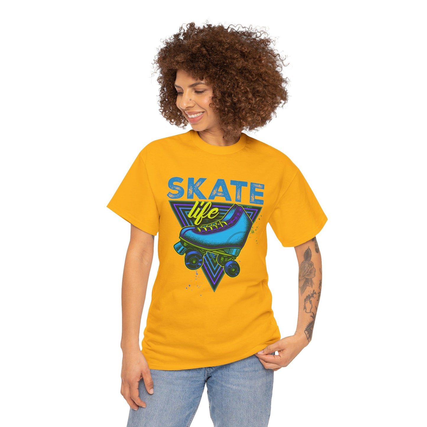 Jackson, NJ - Adult "Skate Life" Roller Skater T-Shirt (Blue Graphic)