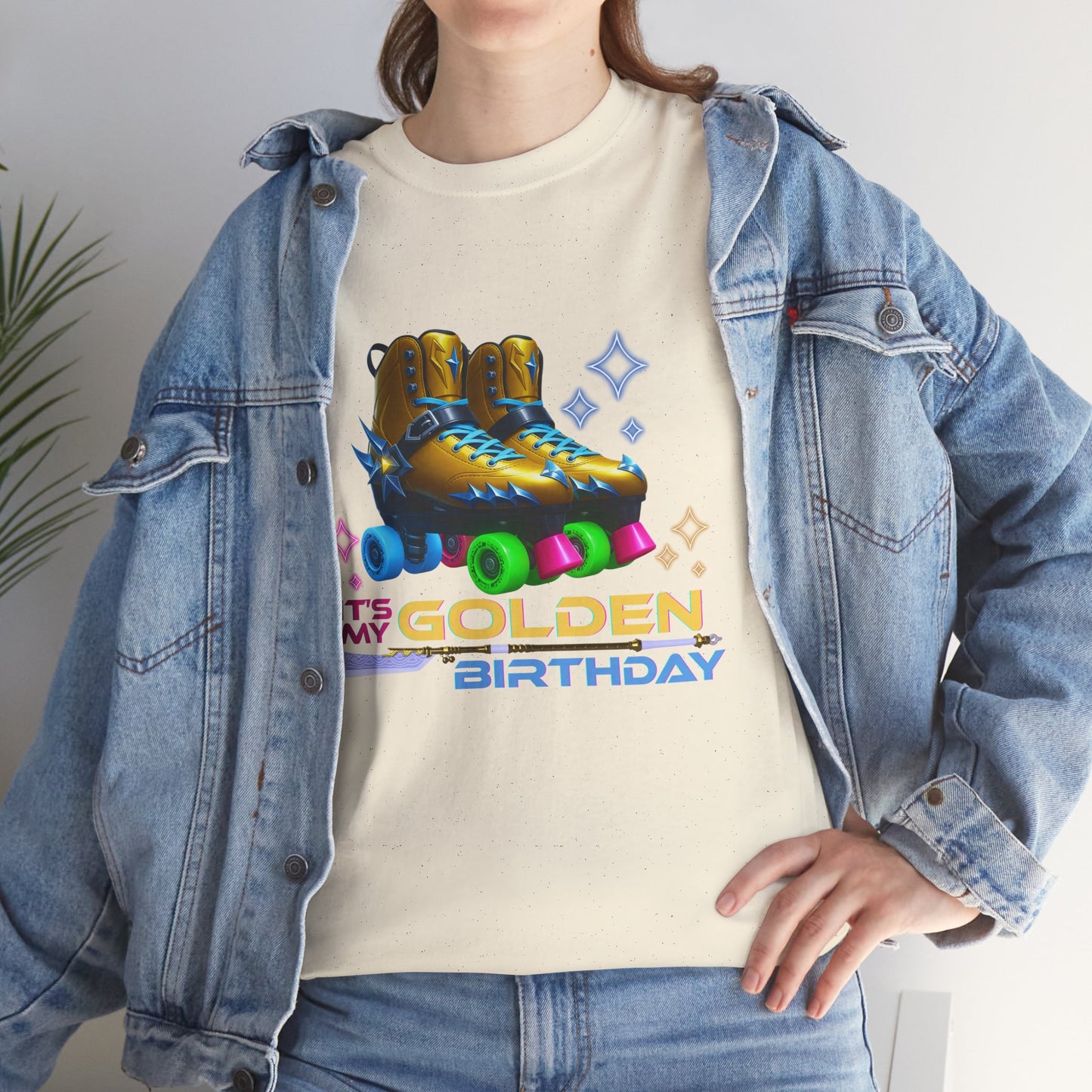 It's My Golden Birthday  - Adult and Teens Roller Skate Graphic T-Shirt – 100% Cotton, Female